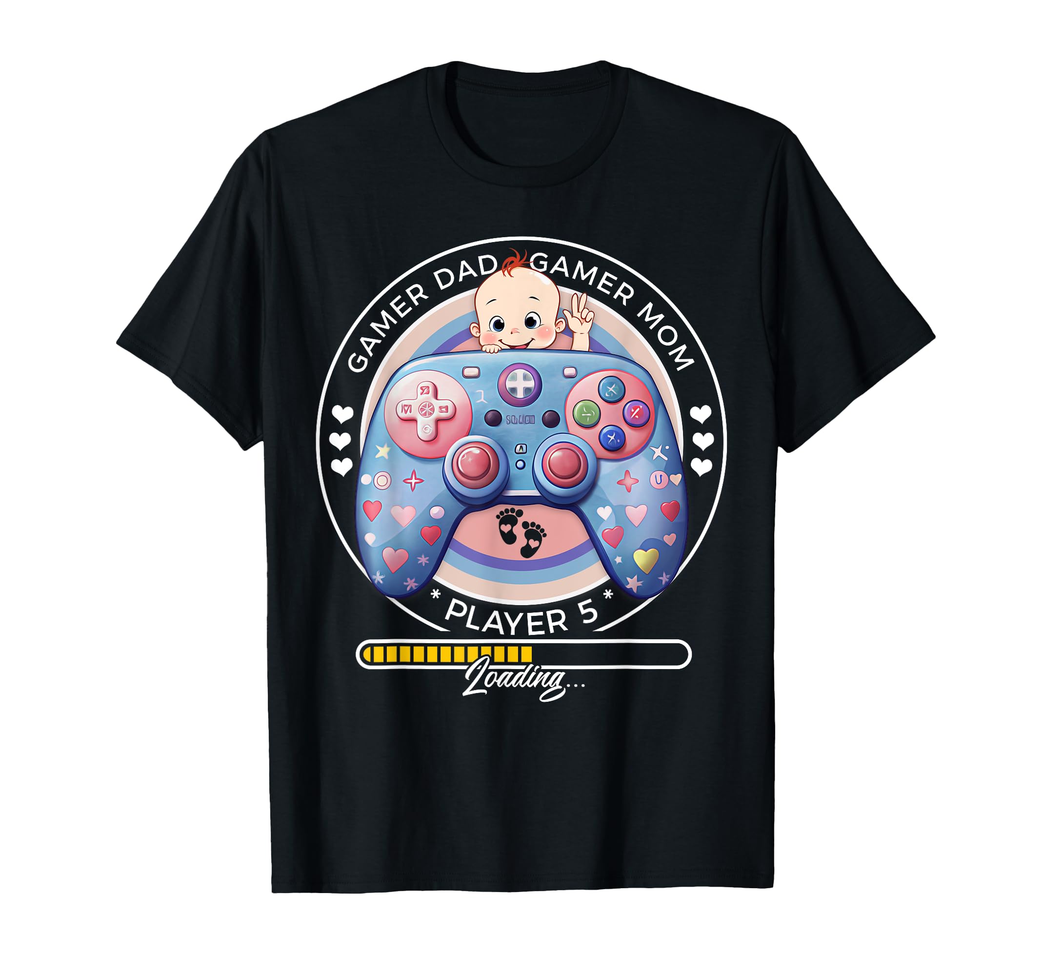 Player 5 Loading Gamer Mom Dad Pregnancy T-Shirt - Streetwear Style Unisex - T-Shirt, Sweatshirt, Hoodie
