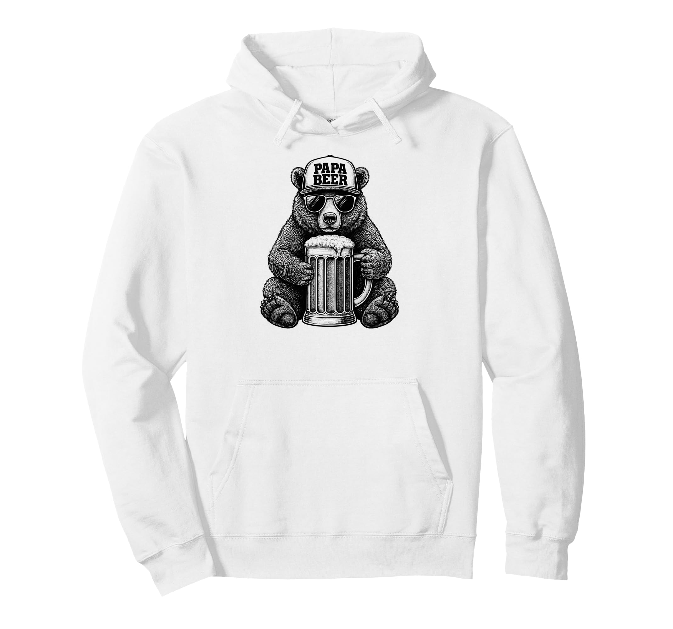 Papa Beer Funny Dad Bear Drinking Hoodie - Trendy Graphic Men Women - T-Shirt, Sweatshirt, Hoodie