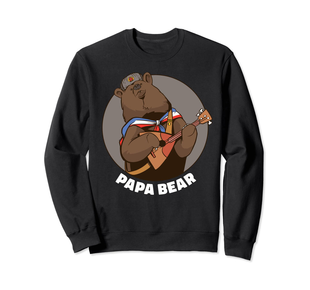 Russian Papa Bear Balalaika Sweatshirt - Minimalist Print Unisex - T-Shirt, Sweatshirt, Hoodie