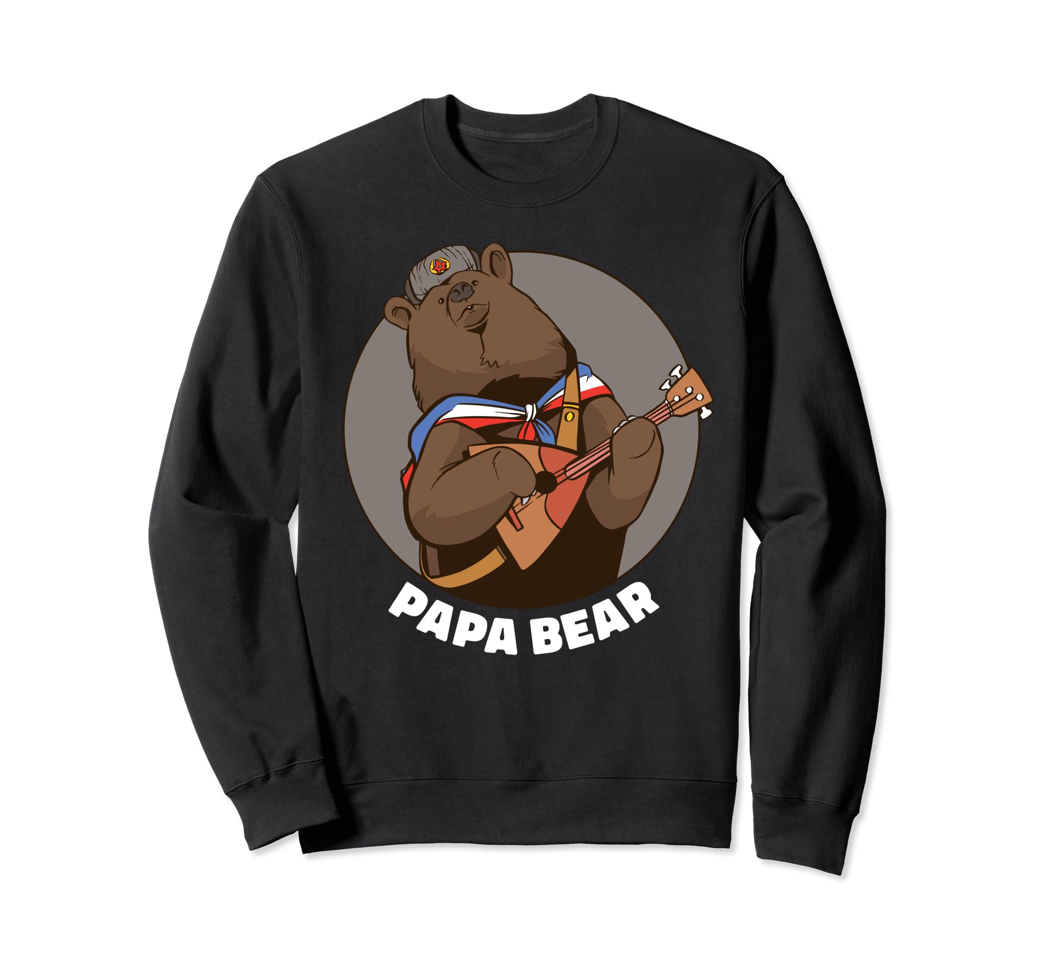Russian Papa Bear Balalaika Sweatshirt - Minimalist Print Unisex - T-Shirt, Sweatshirt, Hoodie