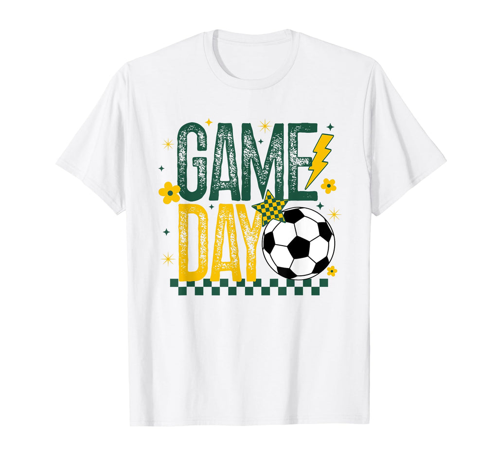 Game Day Soccer Season Green Yellow Gold T-Shirt - Streetwear Style Unisex - T-Shirt, Sweatshirt, Hoodie