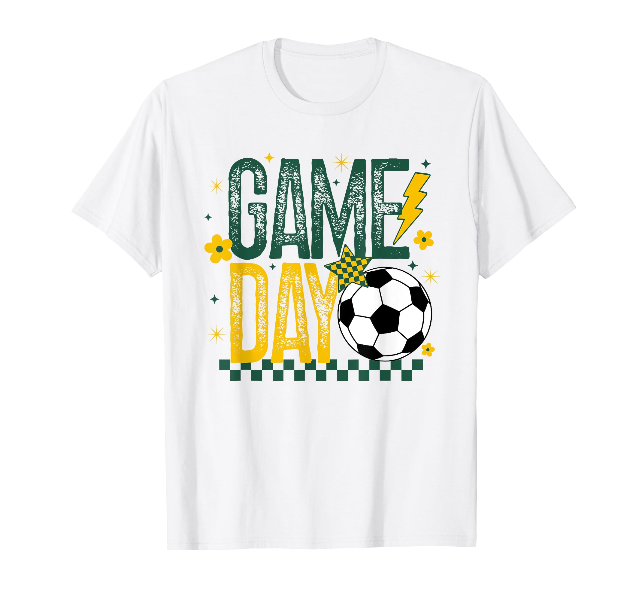 Game Day Soccer Season Green Yellow Gold T-Shirt - Streetwear Style Unisex - T-Shirt, Sweatshirt, Hoodie