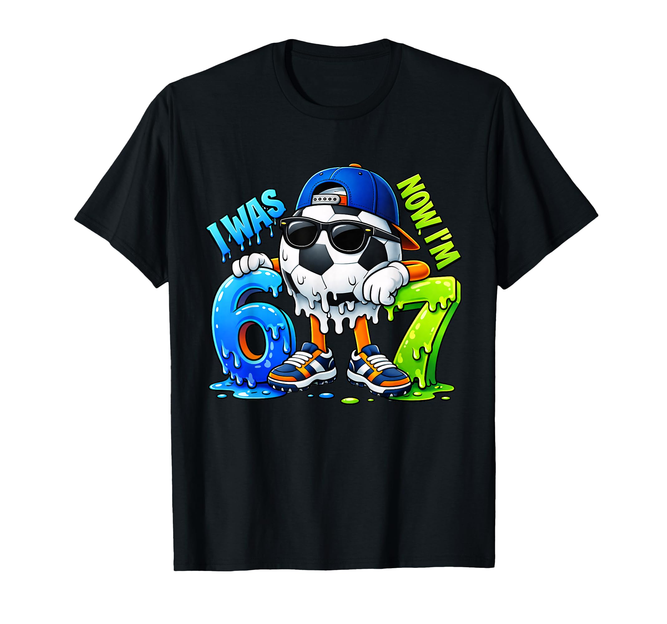 I Was 6 Now Im 7 Birthday Soccer Ball T-Shirt - Trendy Graphic Men Women - T-Shirt, Sweatshirt, Hoodie