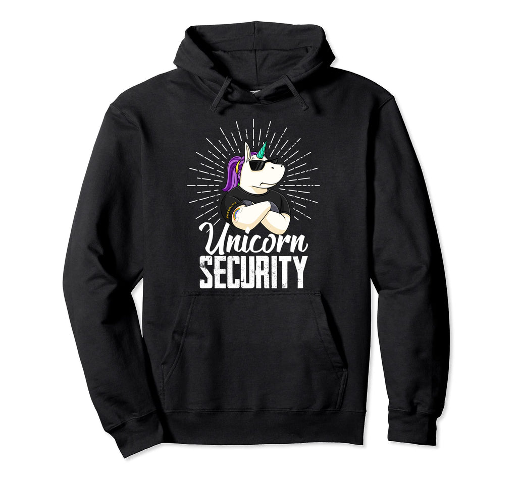 Unicorn Security Birthday Mens Dad Hoodie - Aesthetic Graphic for Adults - T-Shirt, Sweatshirt, Hoodie