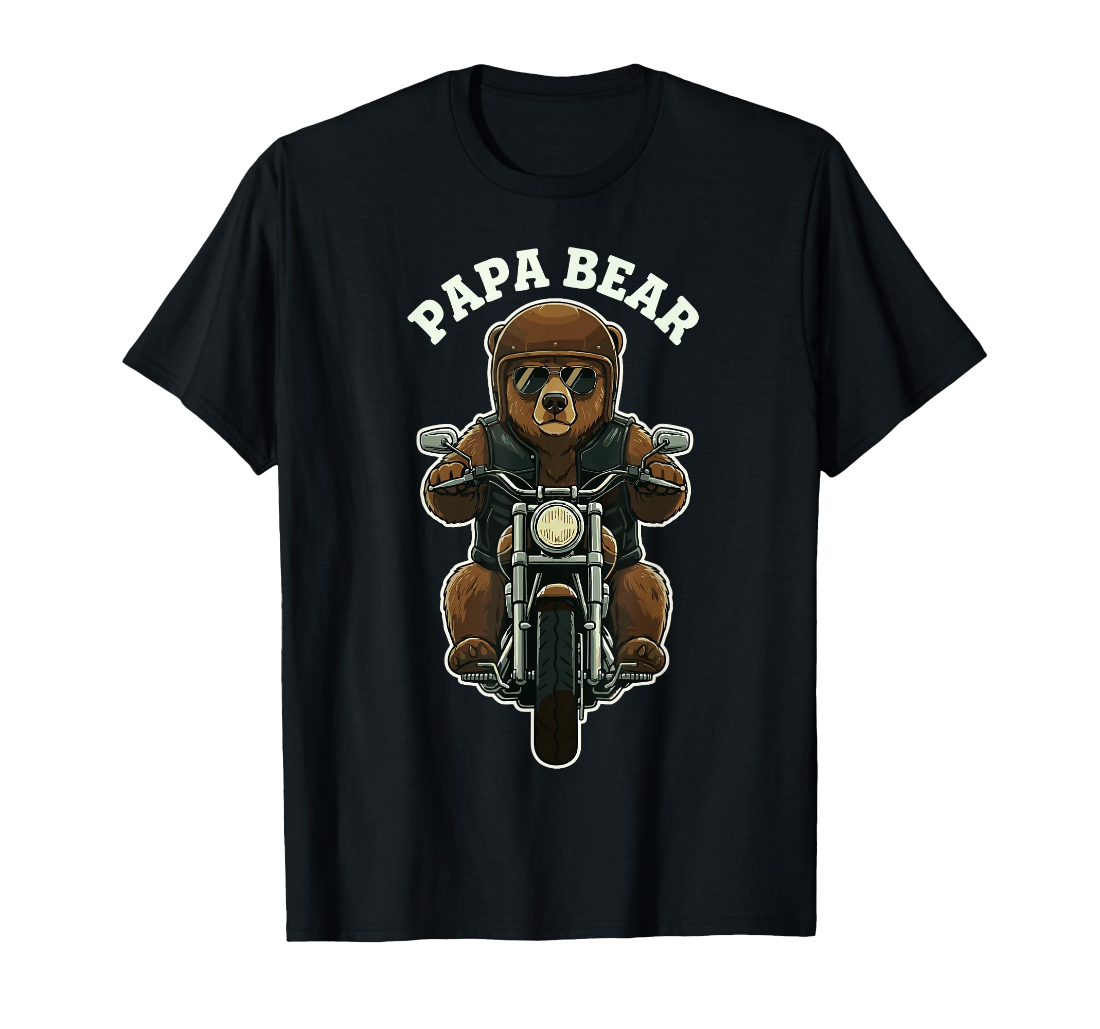 Papa Bear Motorcycle Biker Bear Dad T-Shirt - Fun Novelty Design Men Women - T-Shirt, Sweatshirt, Hoodie