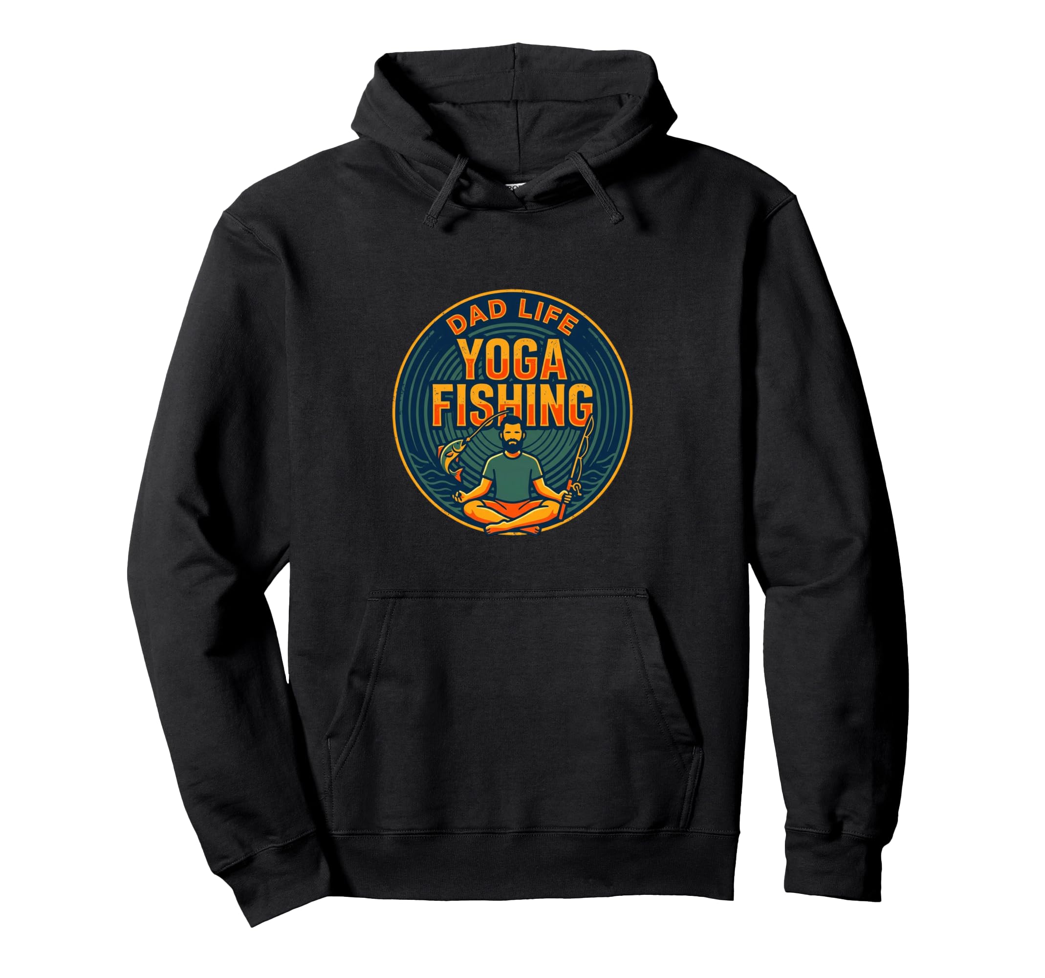 Fishing Yoga Dad Hoodie - Graphic Print Men Women - T-Shirt, Sweatshirt, Hoodie