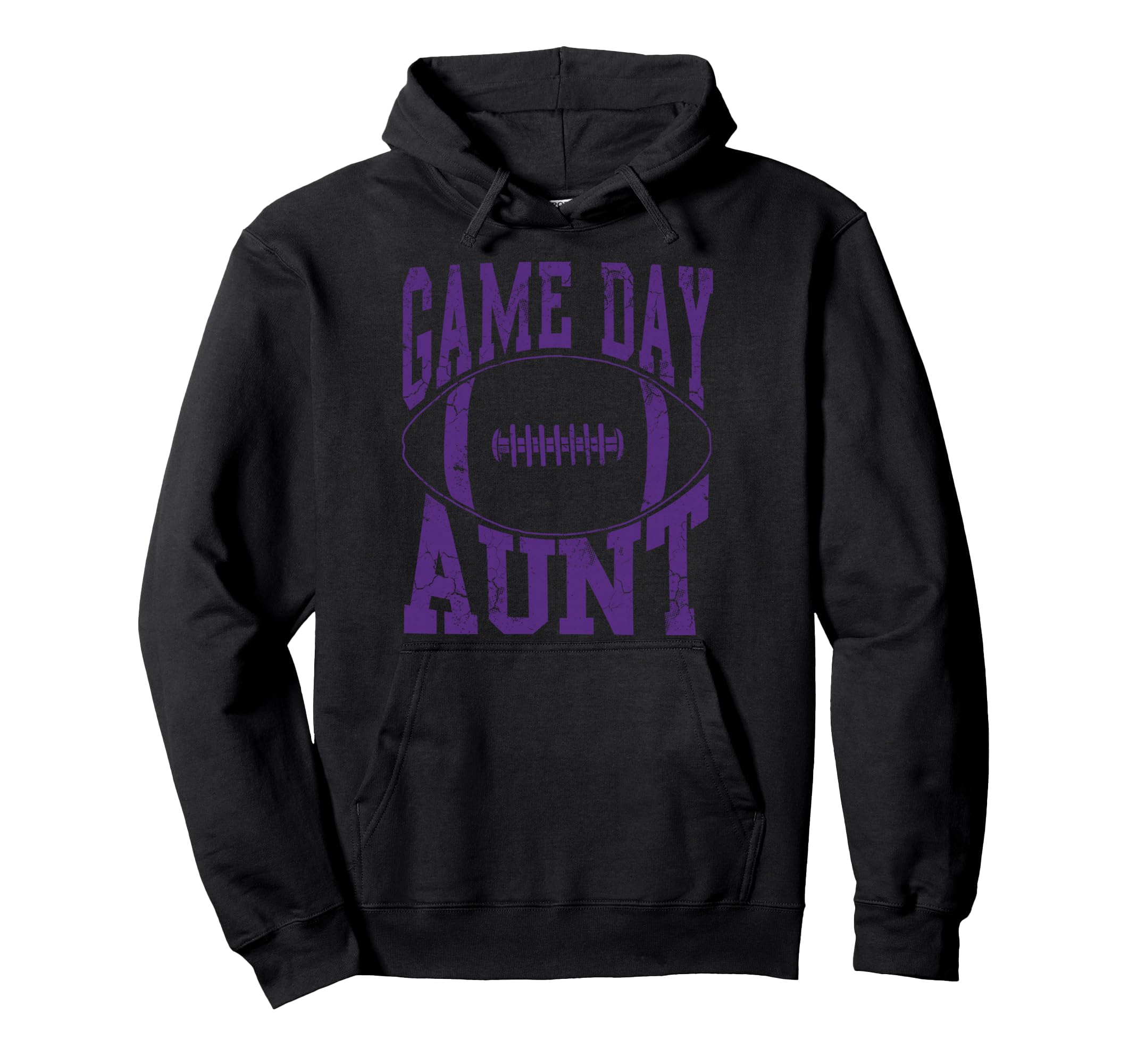 Game Day Aunt Purple Football Auntie Gift Hoodie - Unique Graphic Unisex - T-Shirt, Sweatshirt, Hoodie