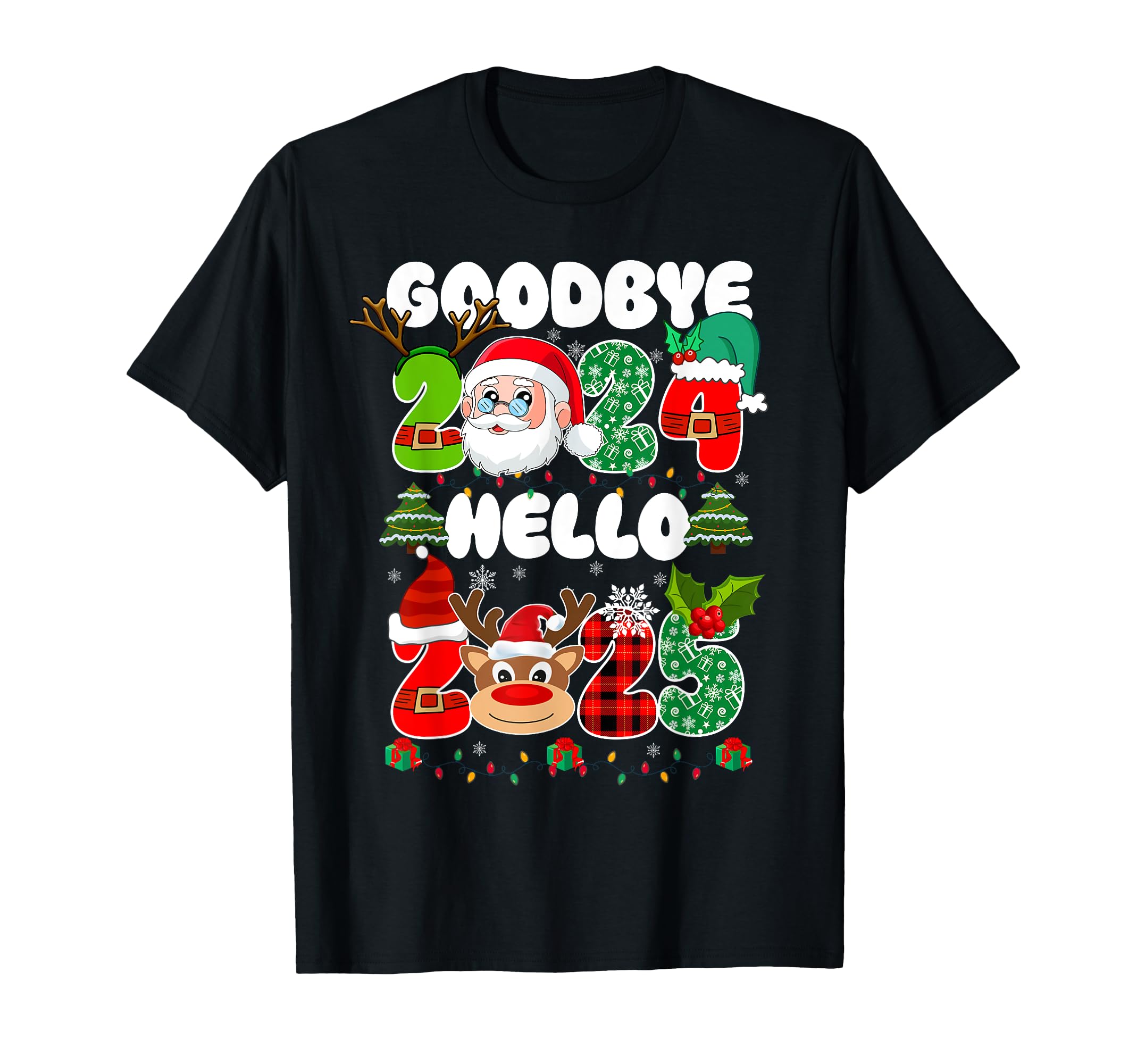 Goodbye 2024 Hello 2025 Happy New T-Shirt - Trendy Graphic for Adults - T-Shirt, Sweatshirt, Hoodie