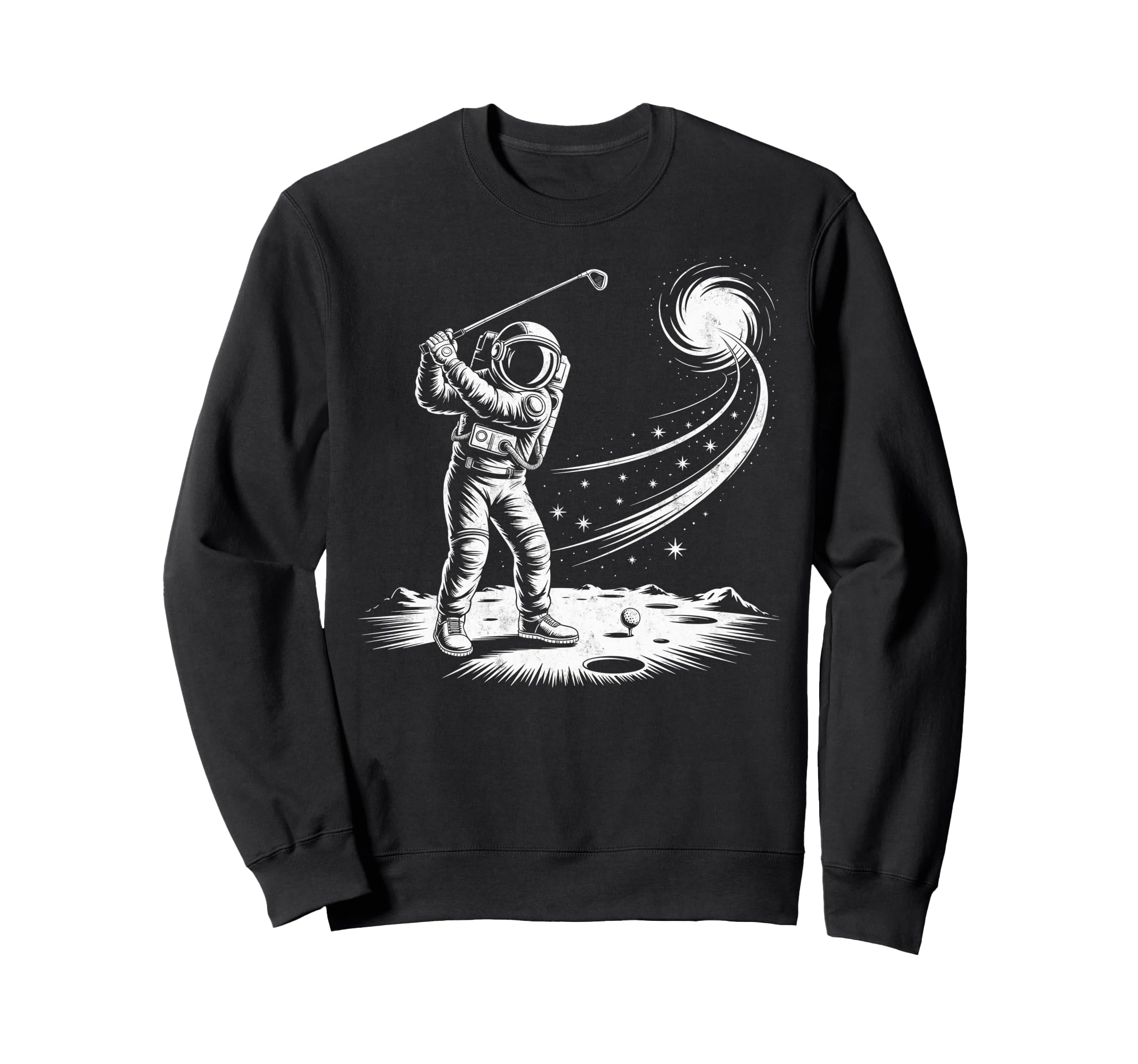 Astronaut Golf Player Golfing Golfer Sweatshirt - Minimalist Print Unisex - T-Shirt, Sweatshirt, Hoodie