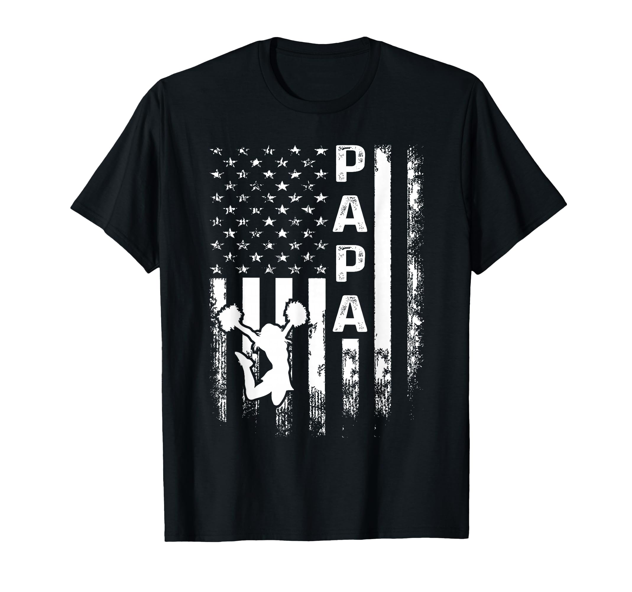 Cheerleader Cheer Papa America Flag T-Shirt - Aesthetic Graphic for Adults - T-Shirt, Sweatshirt, Hoodie