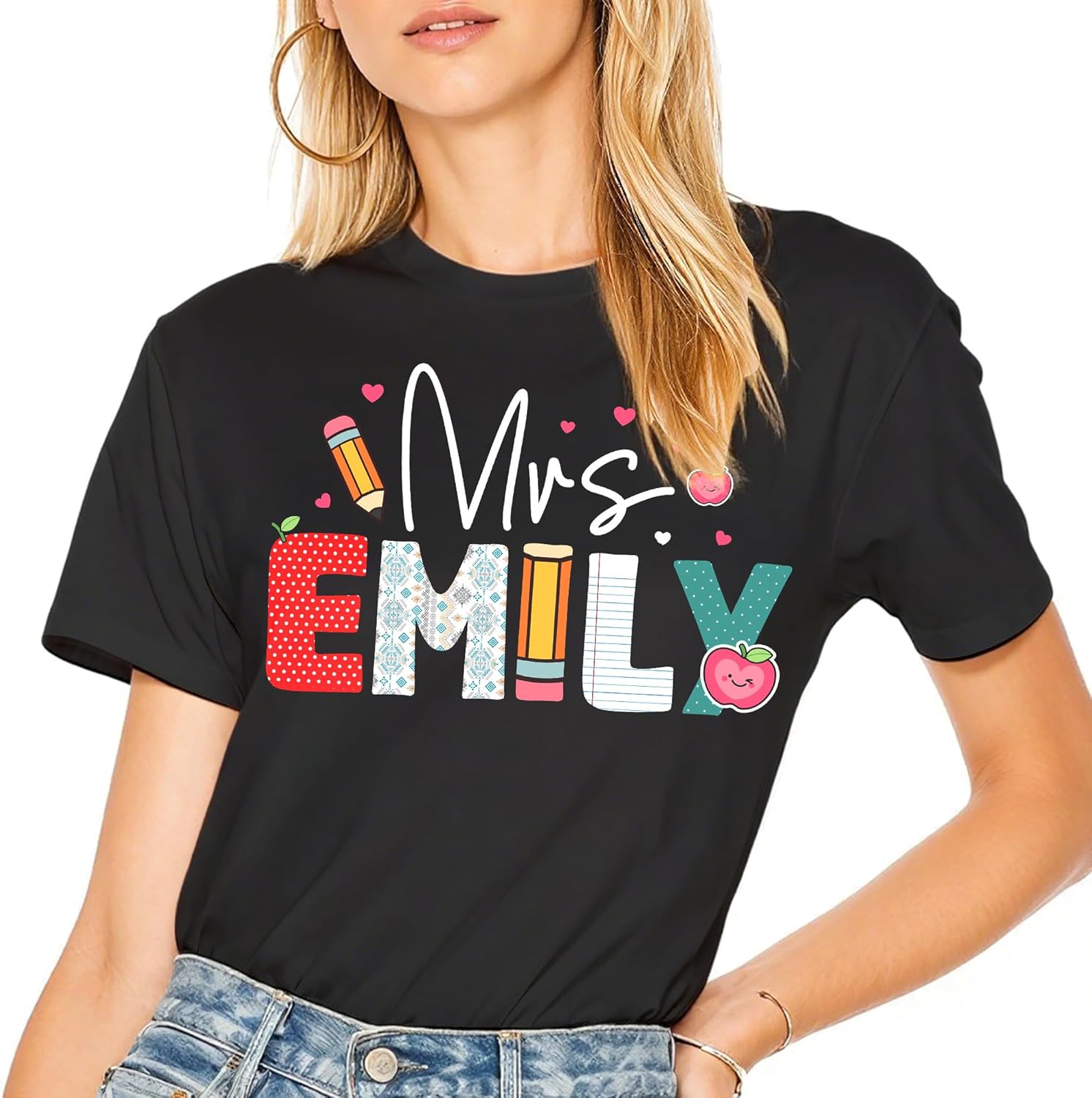 Custom Teacher for Women Personalized with Name Grade - Adult & Kids T-Shirts, Sweatshirts & Hoodies apparel design preview 1