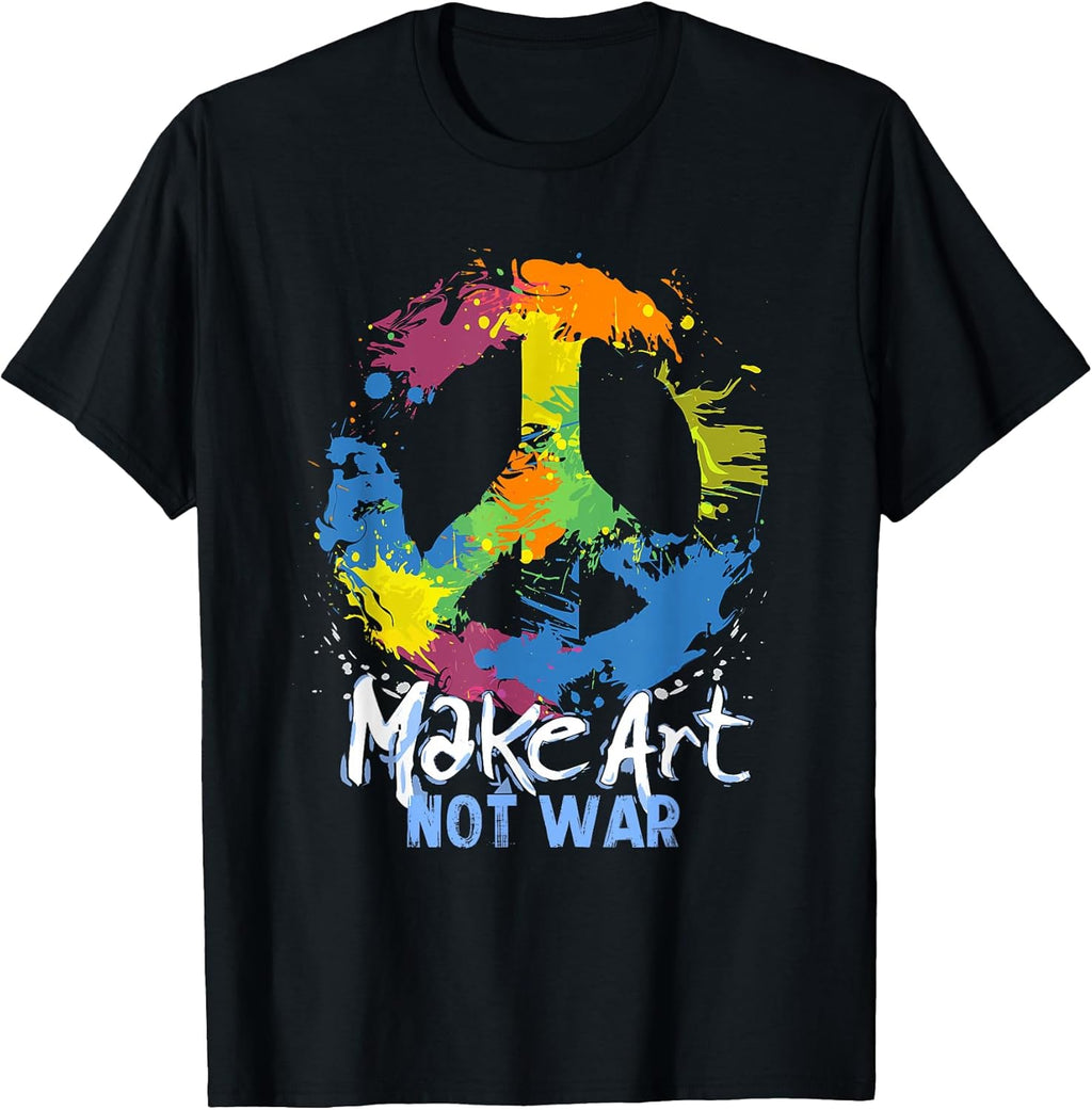 Make Art Not War Peace Symbol - Adult & Kids T-Shirts, Sweatshirts & Hoodies apparel design preview 1