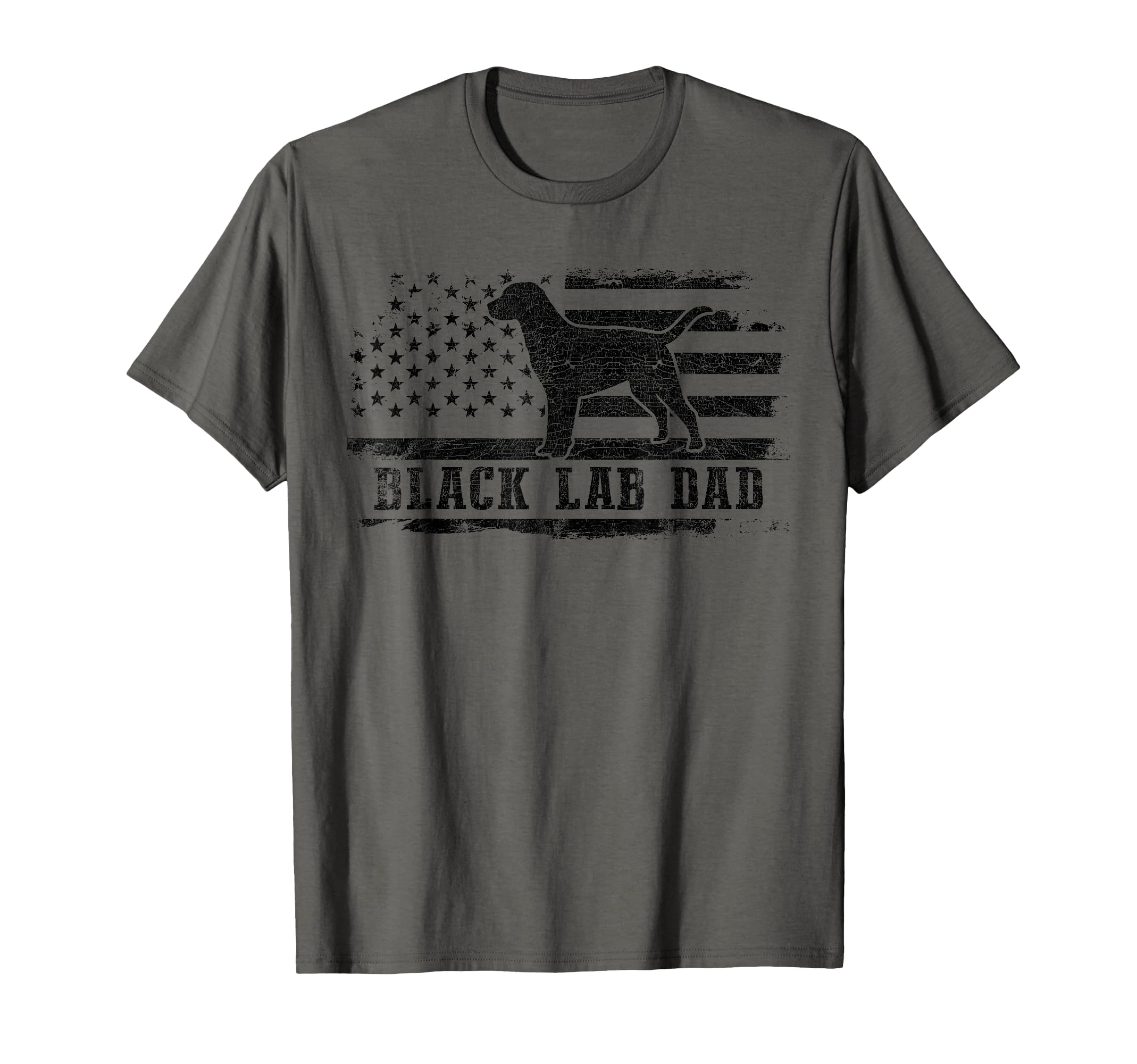 Black Lab Dad Distressed American T-Shirt - Minimalist Print Men Women - T-Shirt, Sweatshirt, Hoodie