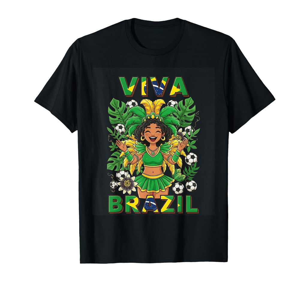 Viva Brazil Soccer Fan Tropical Vibe T-Shirt - Minimalist Print for Adults - T-Shirt, Sweatshirt, Hoodie