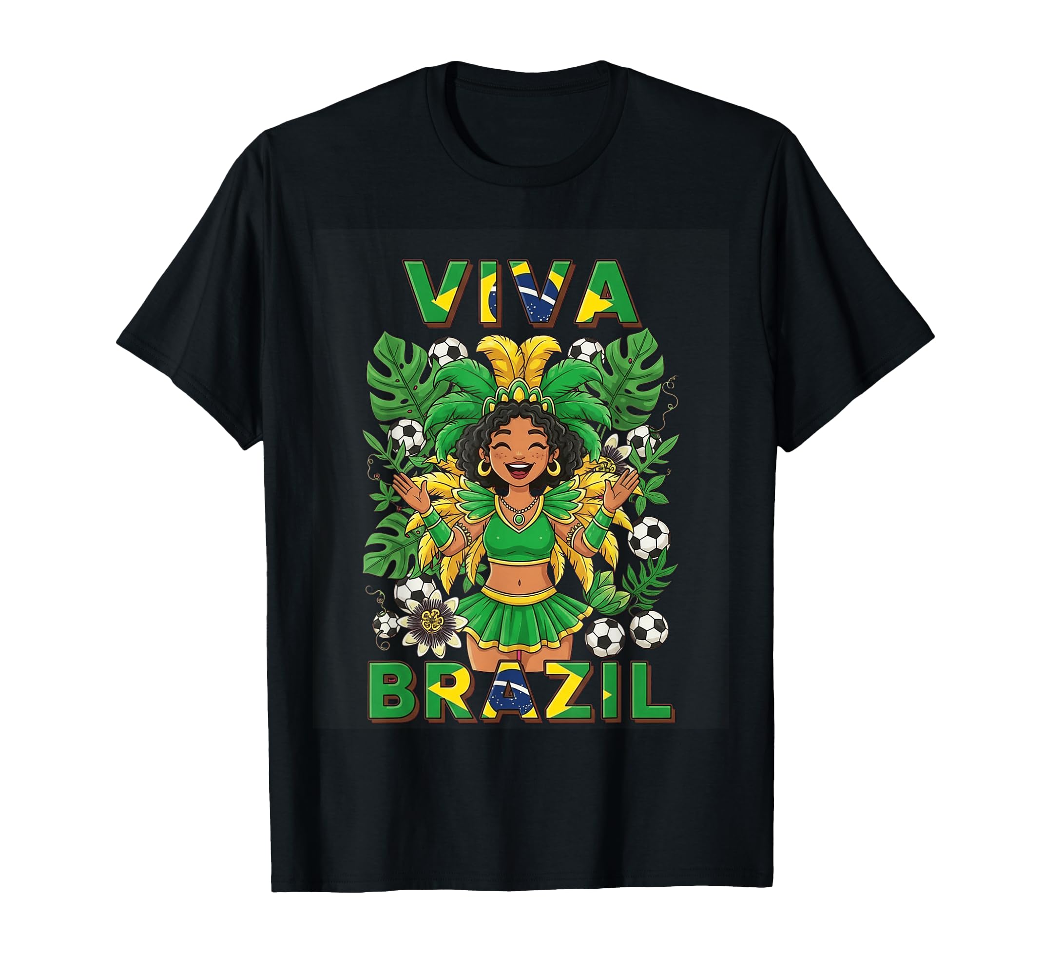 Viva Brazil Soccer Fan Tropical Vibe T-Shirt - Minimalist Print for Adults - T-Shirt, Sweatshirt, Hoodie