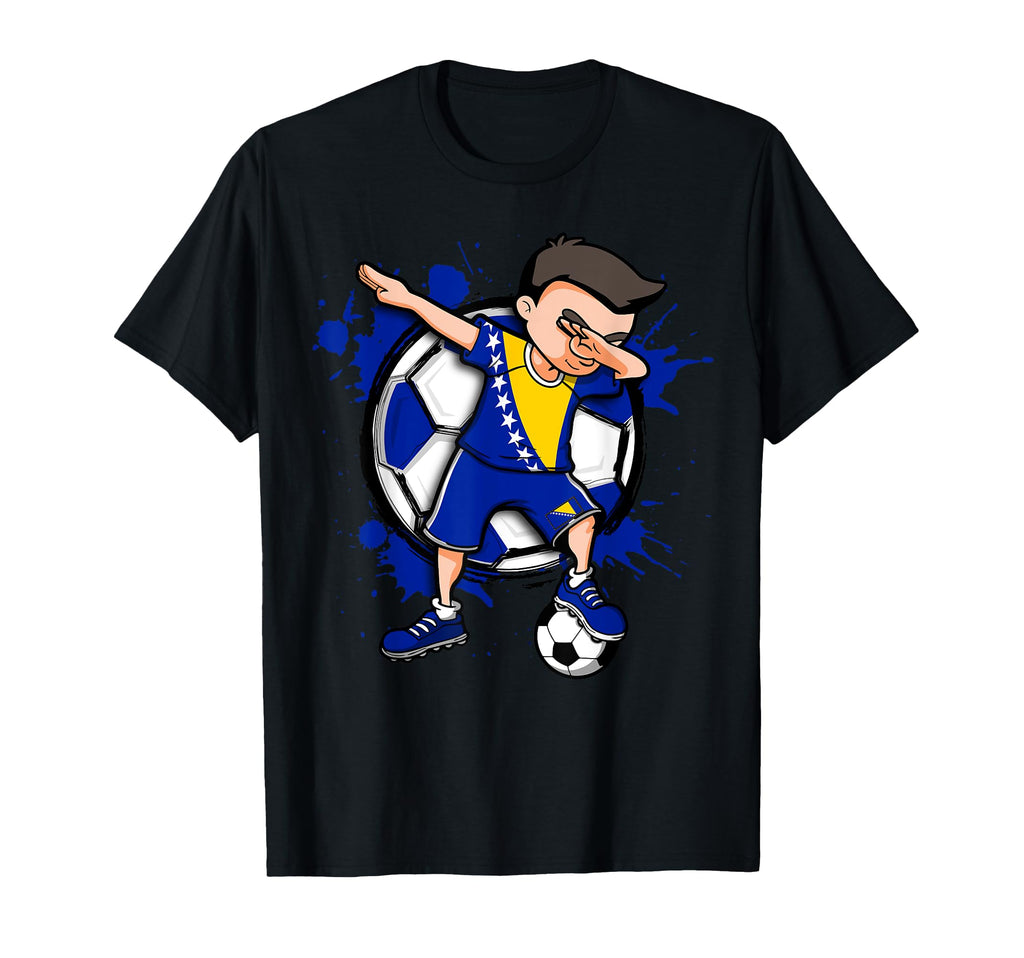 Dabbing Soccer Bosnia Herzegovina T-Shirt - Trendy Graphic Men Women - T-Shirt, Sweatshirt, Hoodie