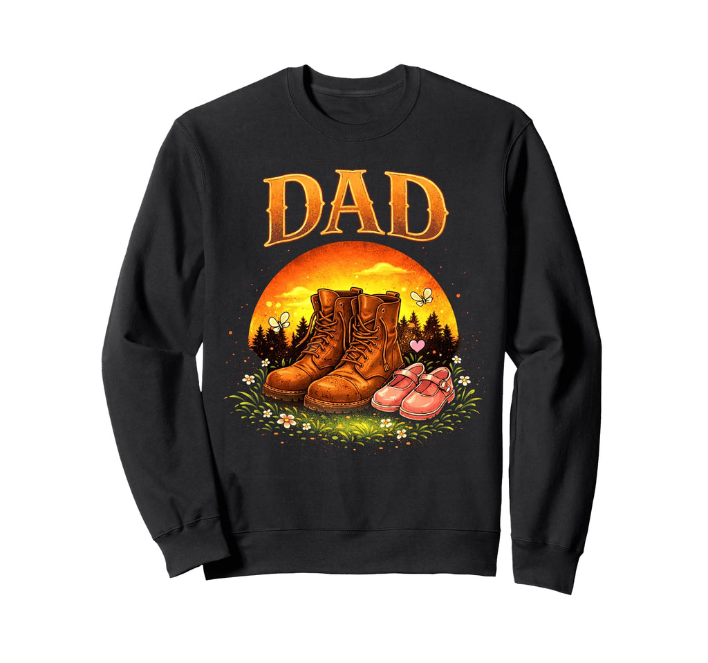 Dad Daughter Boots Father Proud Dad Sweatshirt - Unique Graphic Men Women - T-Shirt, Sweatshirt, Hoodie