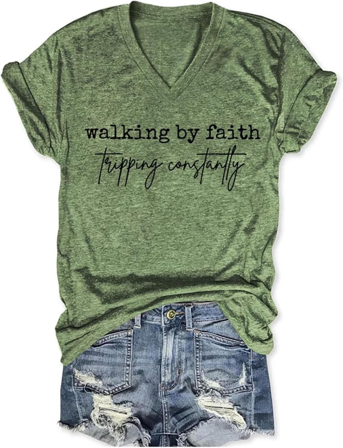 Christian for Women Faith Inspirational Walking by - Adult & Kids T-Shirts, Sweatshirts & Hoodies apparel design preview 1