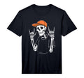 Skeleton Rocking Orange Hat Funny T-Shirt - Novelty Apparel for Adults - T-Shirt, Sweatshirt, Hoodie