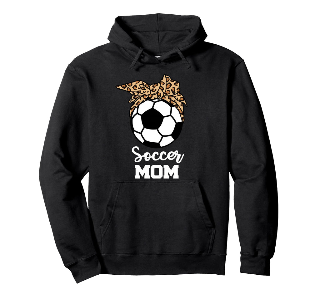 Soccer Mom Funny Soccer Player Leopard Hoodie - Novelty Apparel for Adults - T-Shirt, Sweatshirt, Hoodie