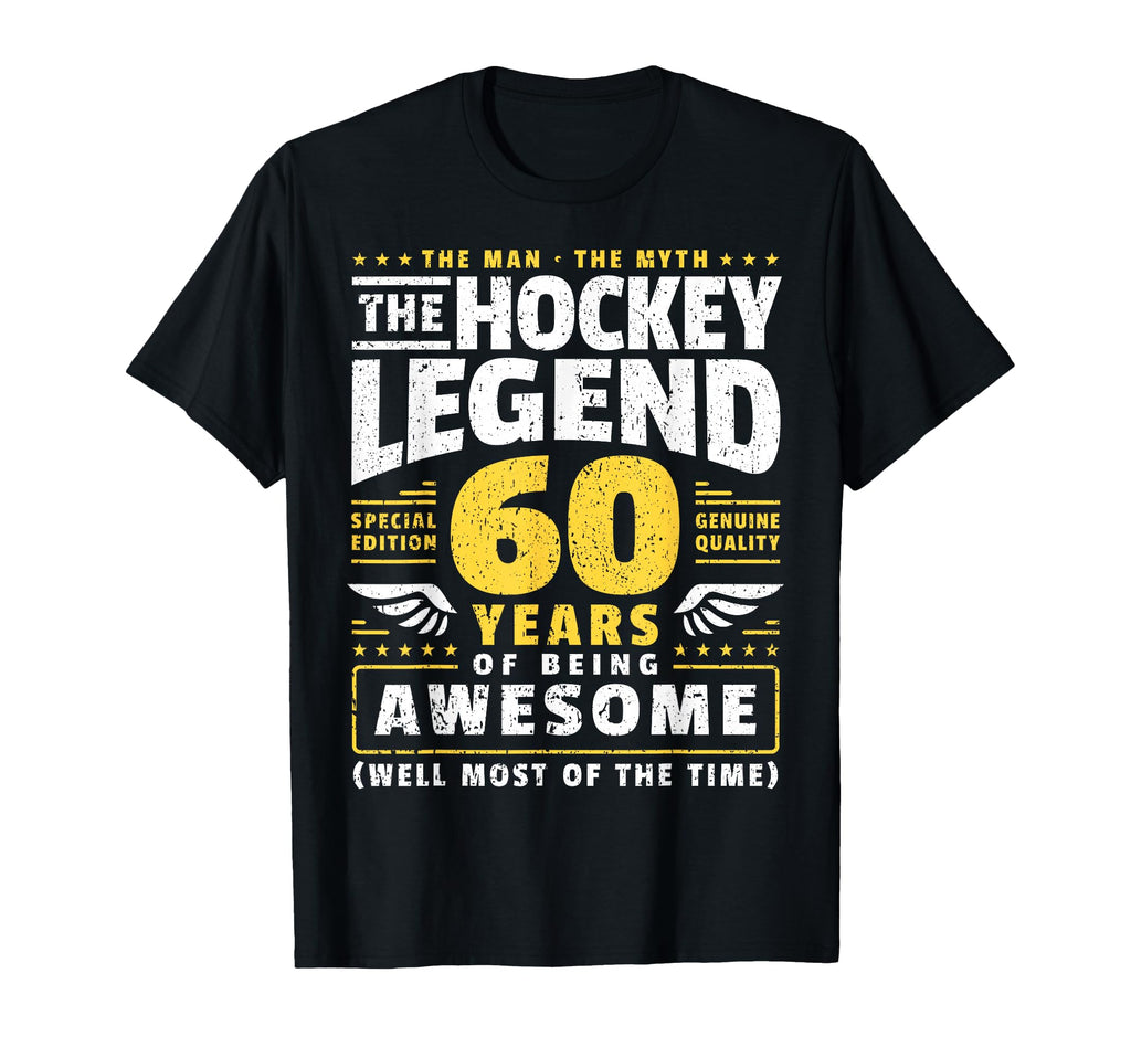 60Th Birthday Ice Hockey Player 60 T-Shirt - Minimalist Print Men Women - T-Shirt, Sweatshirt, Hoodie