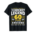 60Th Birthday Ice Hockey Player 60 T-Shirt - Minimalist Print Men Women - T-Shirt, Sweatshirt, Hoodie