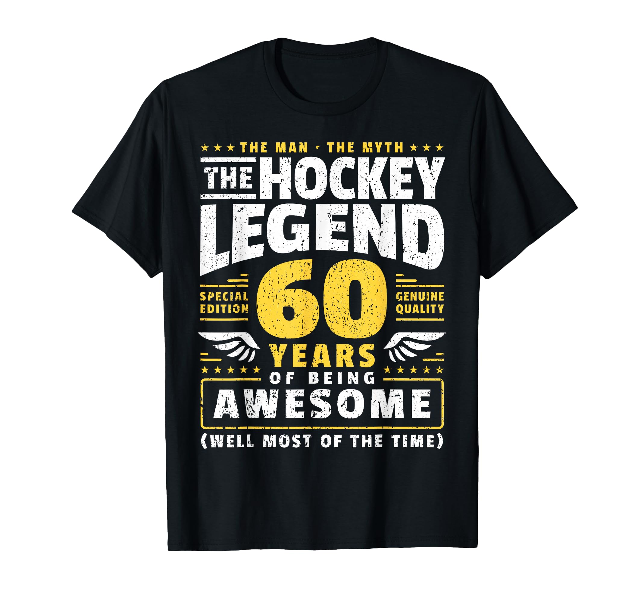 60Th Birthday Ice Hockey Player 60 T-Shirt - Minimalist Print Men Women - T-Shirt, Sweatshirt, Hoodie