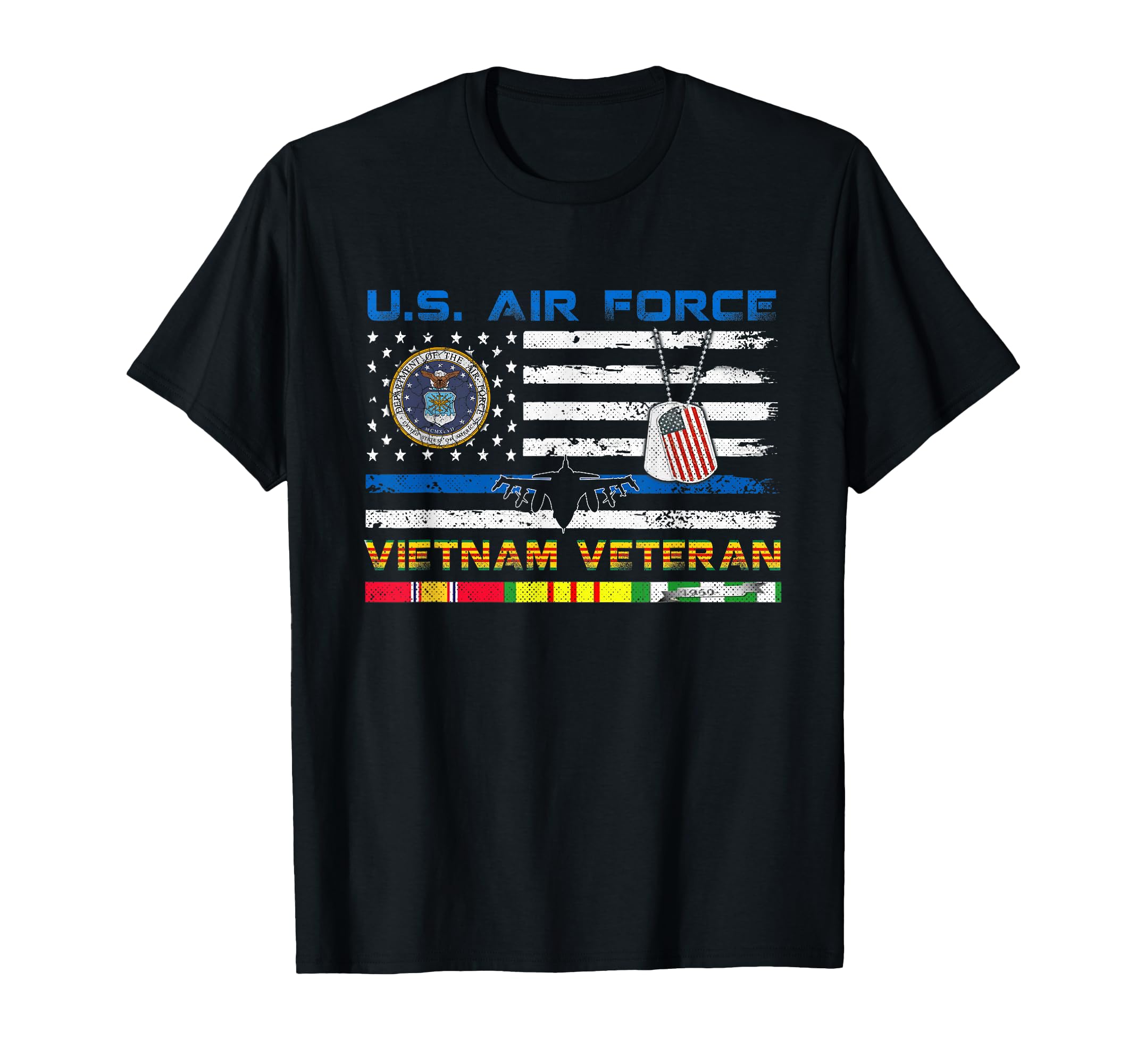 U S Air Force Vietnam Veteran Usa Flag T-Shirt - Custom Art Print Unisex - T-Shirt, Sweatshirt, Hoodie