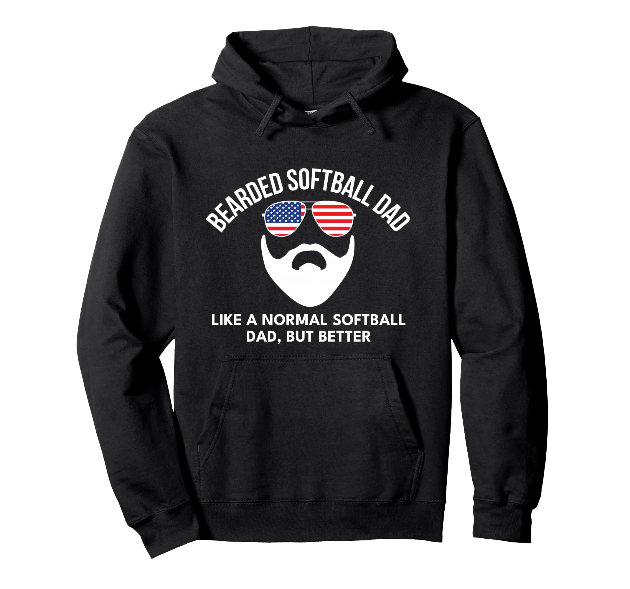 Softball Dad Funny Bearded Hoodie - Aesthetic Graphic Unisex - T-Shirt, Sweatshirt, Hoodie