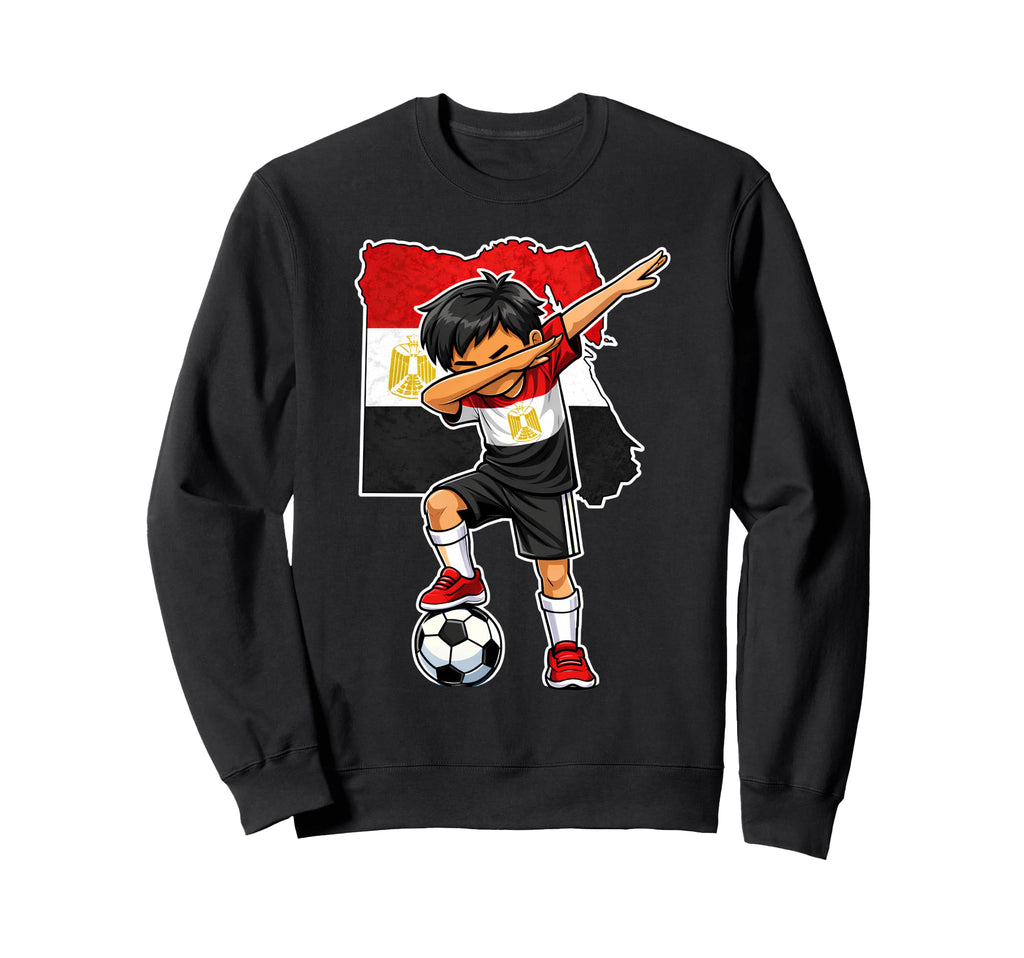 Dabbing Egypt Soccer Map Flag Sweatshirt - Fun Novelty Design for Adults - T-Shirt, Sweatshirt, Hoodie