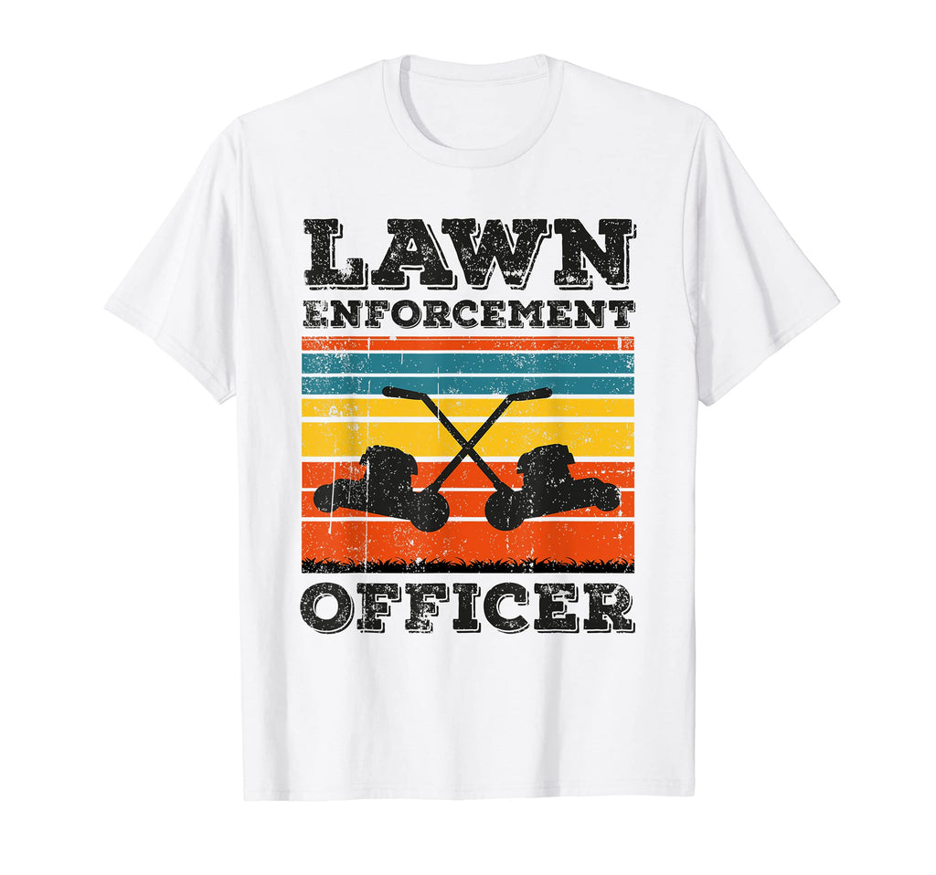 Lawn Enforcement Officer Police Dad T-Shirt - Minimalist Print Men Women - T-Shirt, Sweatshirt, Hoodie