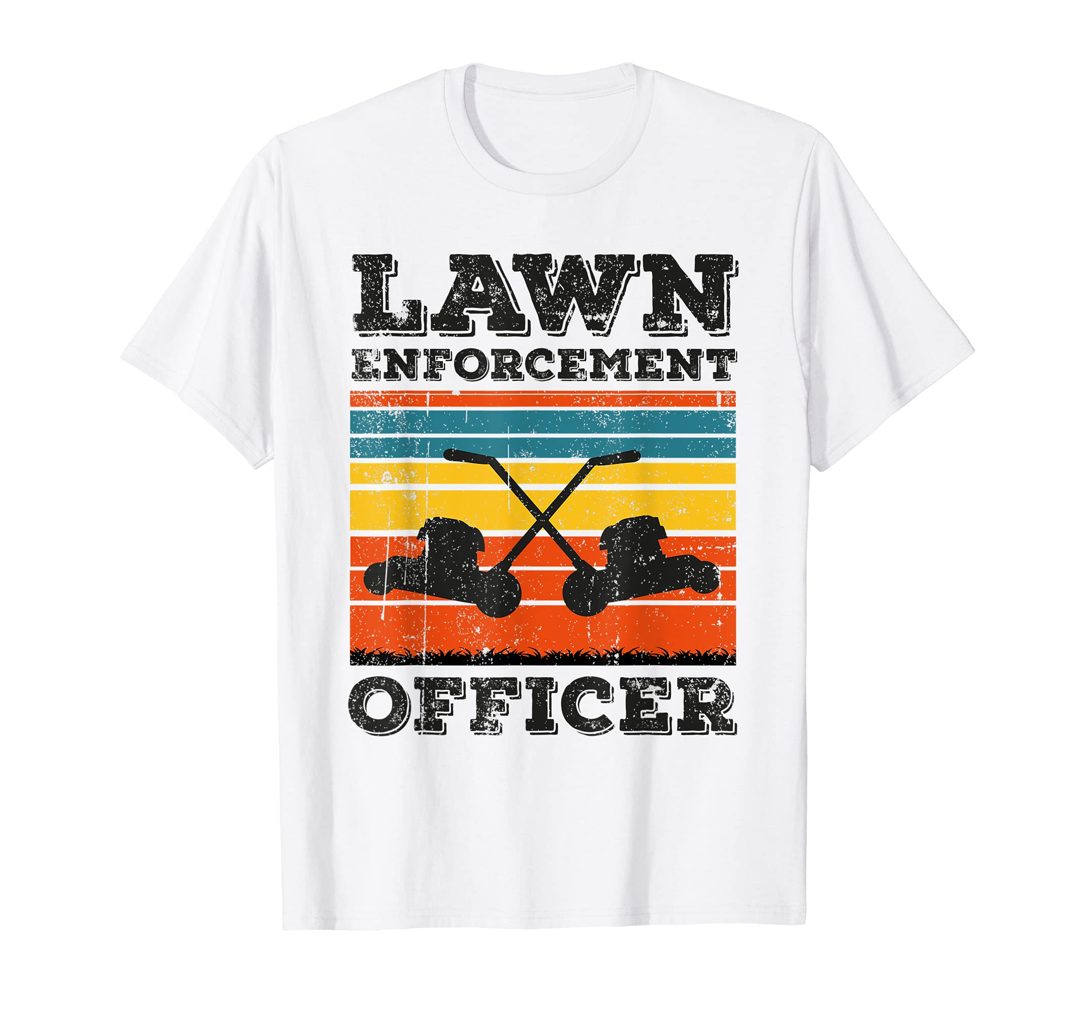 Lawn Enforcement Officer Police Dad T-Shirt - Minimalist Print Men Women - T-Shirt, Sweatshirt, Hoodie