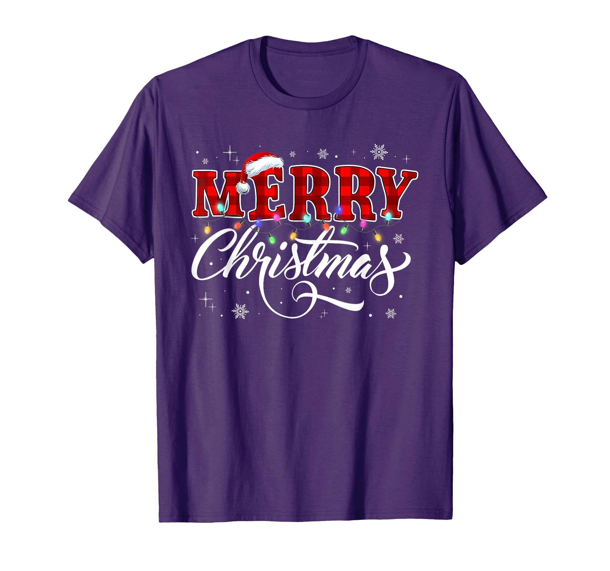 Merry Buffalo Plaid Red Santa Hat T-Shirt - Streetwear Style Men Women - T-Shirt, Sweatshirt, Hoodie