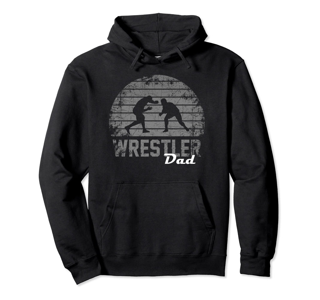 Wrestler Wrestling Dad Distressed Fan Hoodie - Custom Art Print for Adults - T-Shirt, Sweatshirt, Hoodie