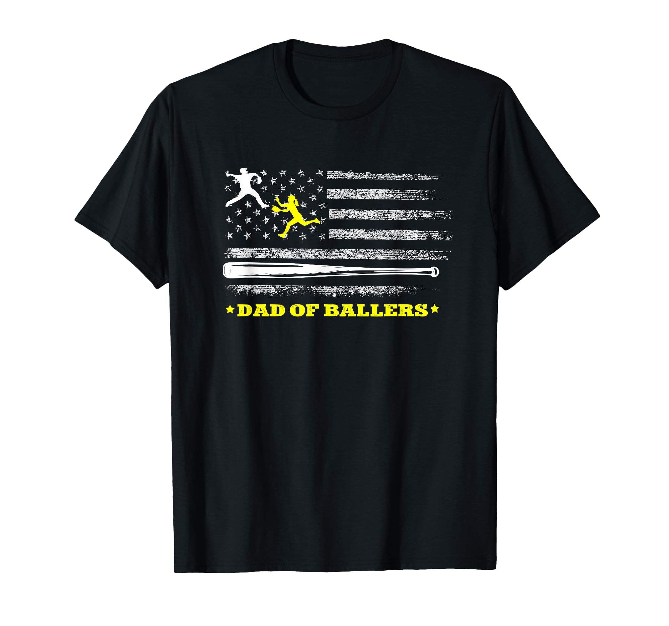 Dad Ballers Softball Baseball Dad T-Shirt - Aesthetic Graphic Unisex - T-Shirt, Sweatshirt, Hoodie