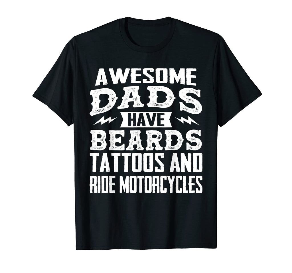 Mens Motorcycle Biker Dad Beard T-Shirt - Trendy Graphic for Adults - T-Shirt, Sweatshirt, Hoodie
