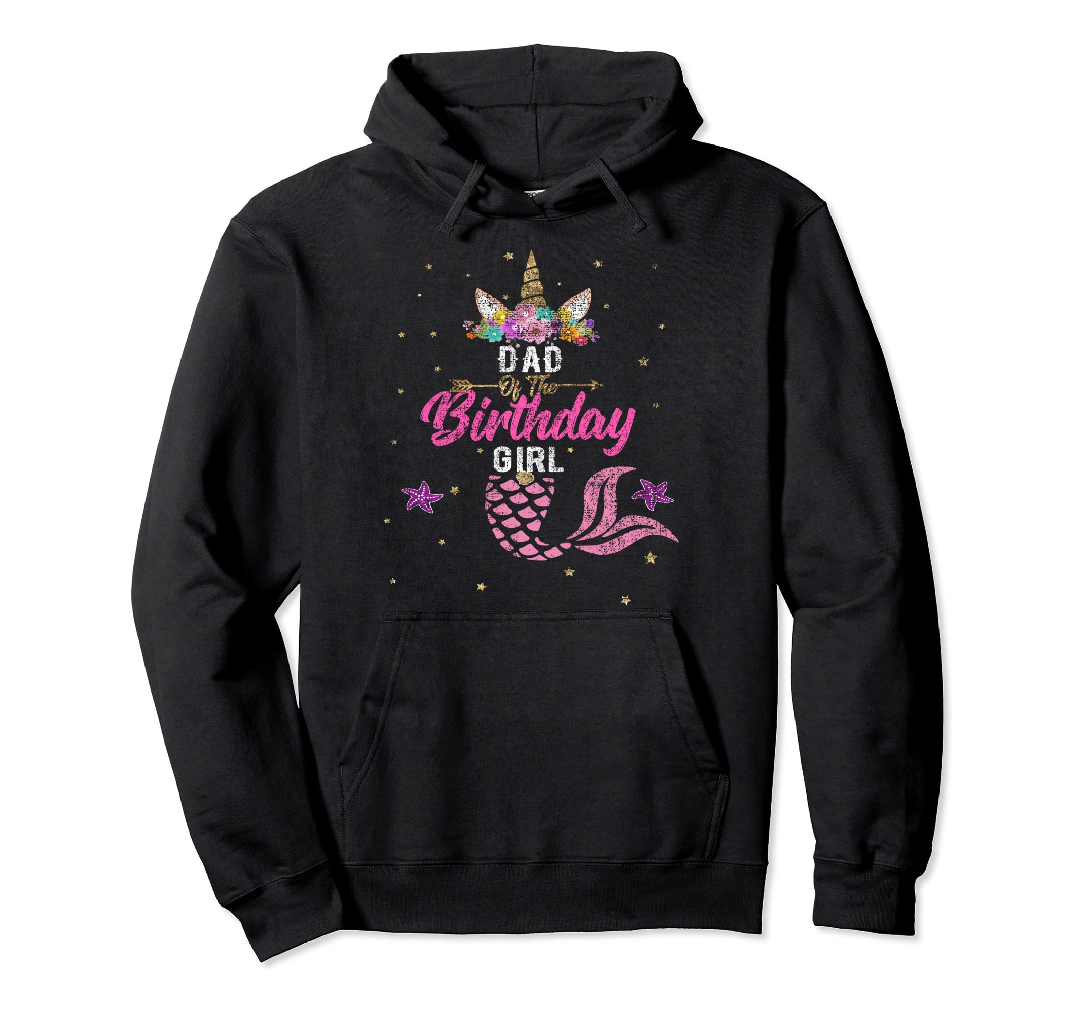 Dad Birthday Unicorn Daddy Mermaid Hoodie - Aesthetic Graphic Men Women - T-Shirt, Sweatshirt, Hoodie