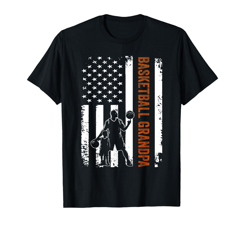 Basketball Grandpa Usa Us Flag T-Shirt - Casual Everyday Wear for Adults - T-Shirt, Sweatshirt, Hoodie