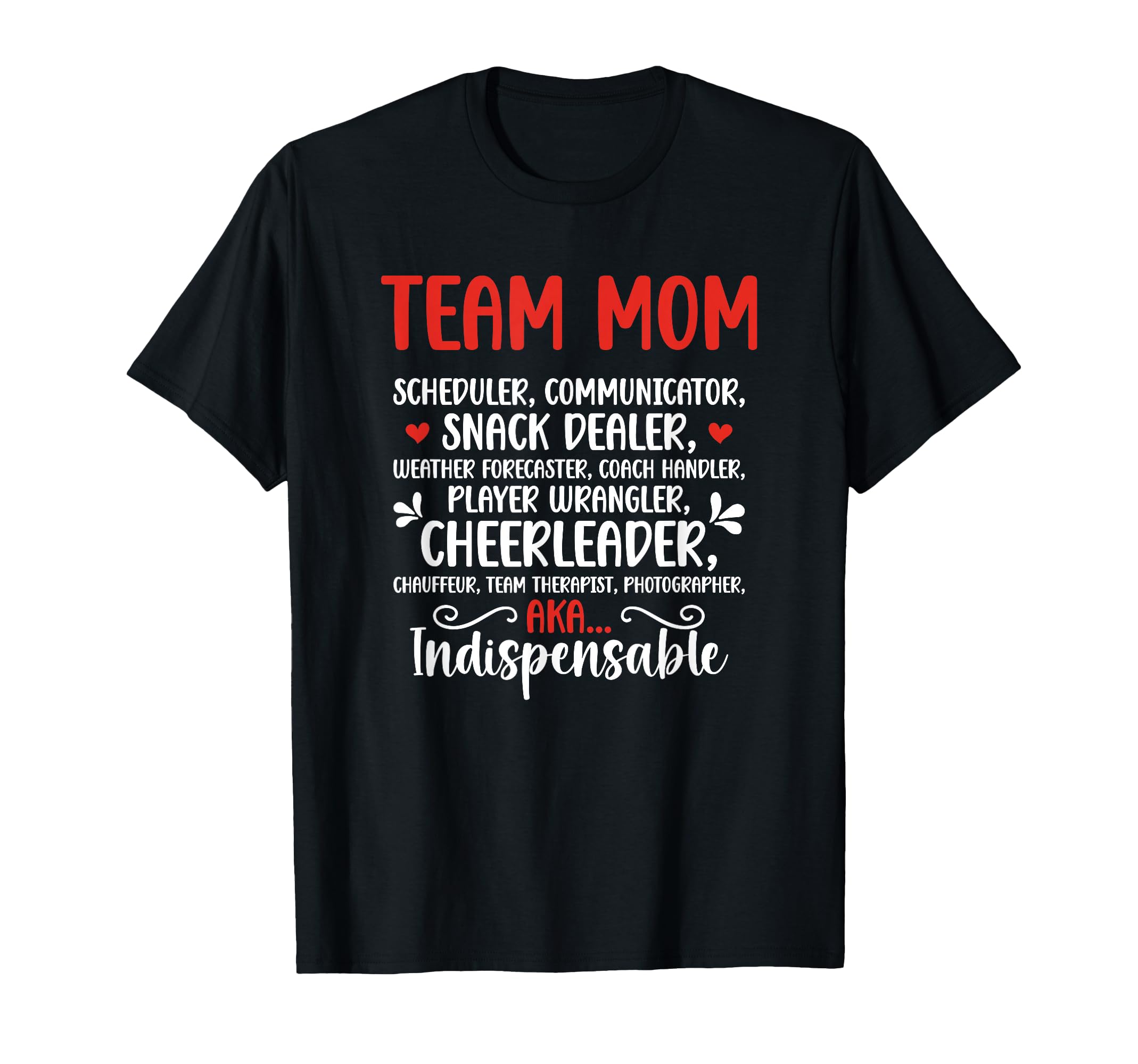 Team Mom Appreciation Black Womens Modern T-Shirt - Unique Graphic Unisex - T-Shirt, Sweatshirt, Hoodie