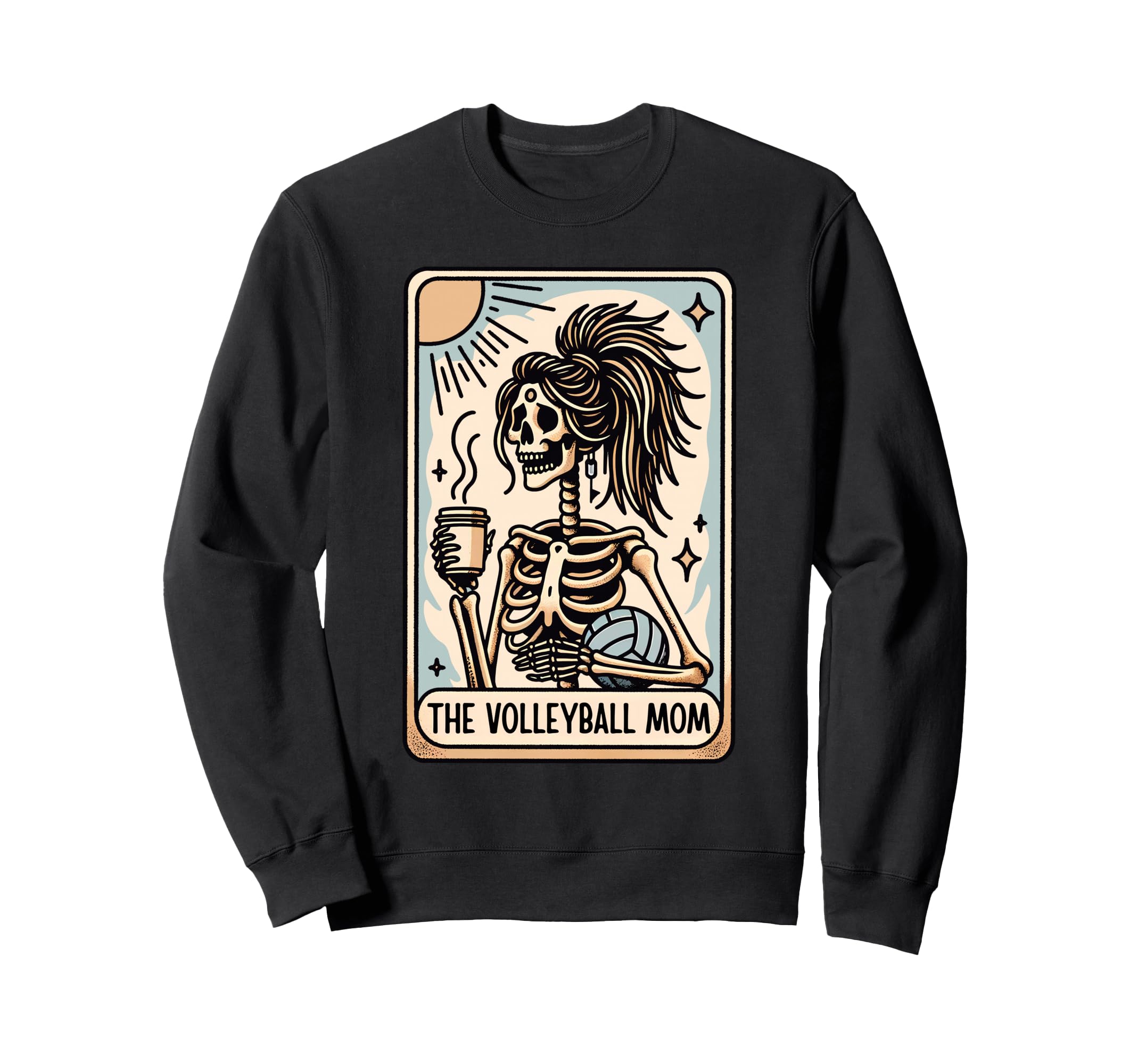 Volleyball Mom Tarot Card Sweatshirt - Fun Novelty Design for Adults - T-Shirt, Sweatshirt, Hoodie