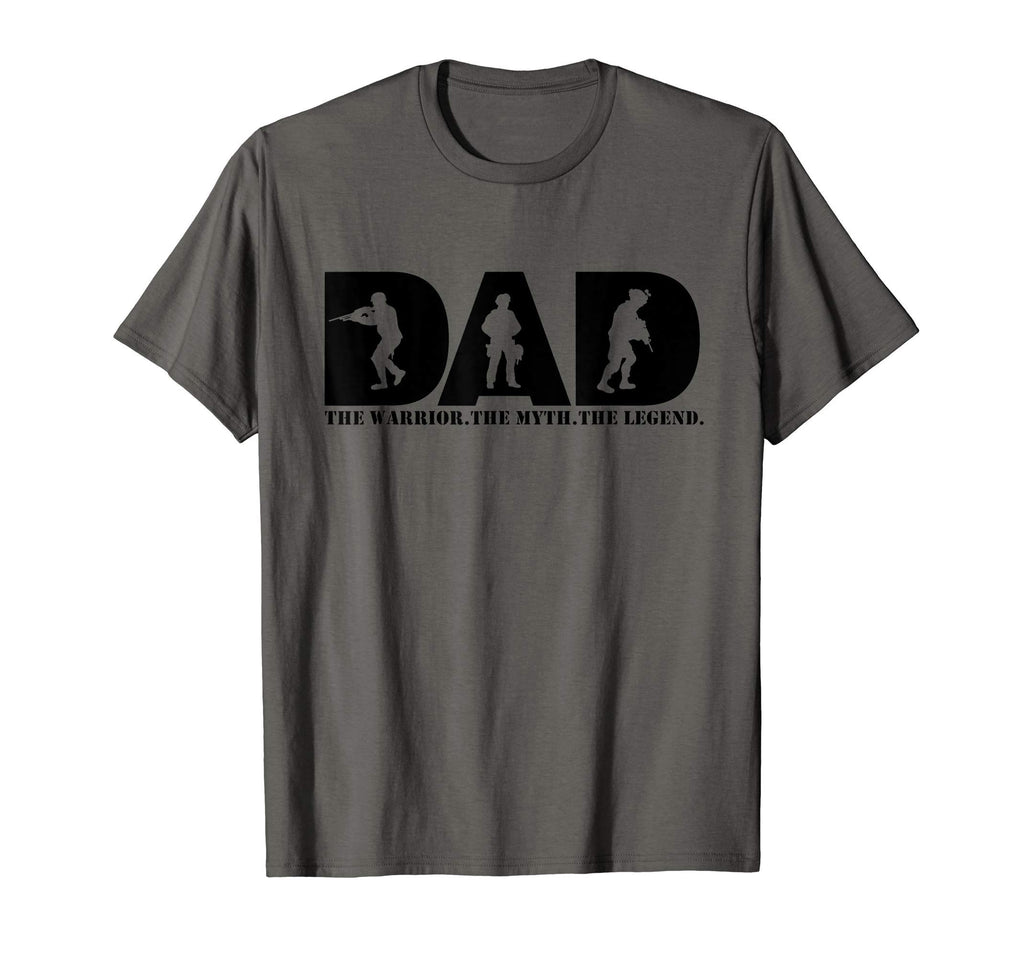 Dad Warrior Myth Legend Black T-Shirt - Custom Art Print for Adults - T-Shirt, Sweatshirt, Hoodie