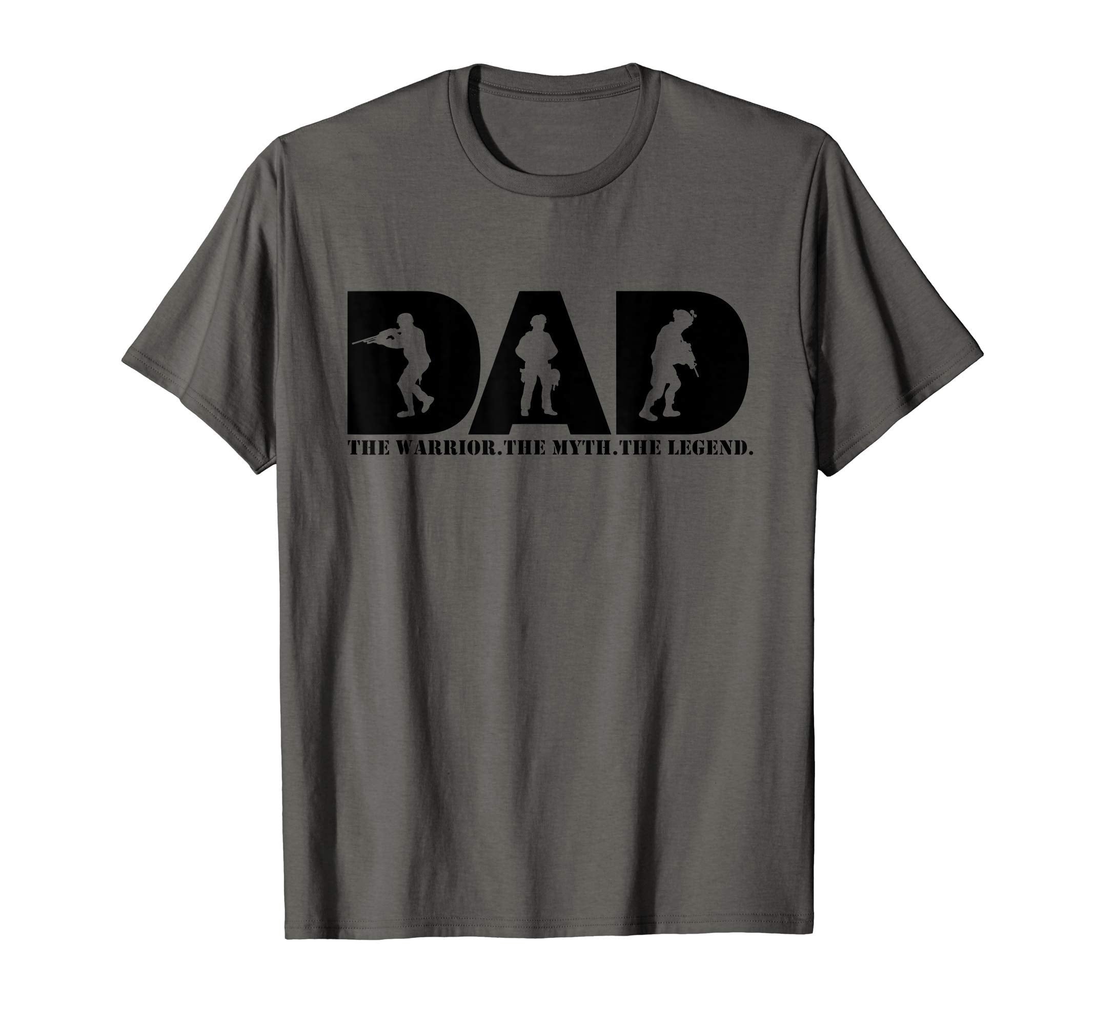 Dad Warrior Myth Legend Black T-Shirt - Custom Art Print for Adults - T-Shirt, Sweatshirt, Hoodie