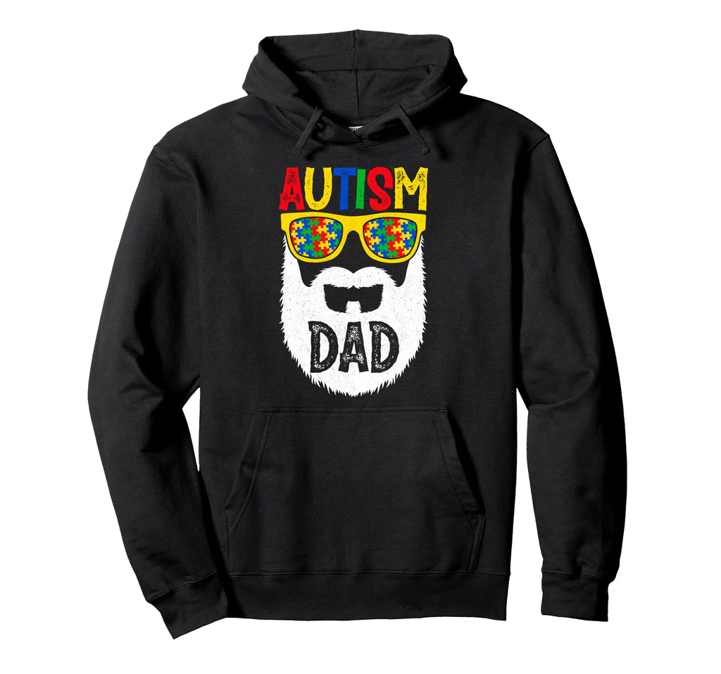 Autism Dad Funny Bearded Puzzle Hoodie - Casual Everyday Wear for Adults - T-Shirt, Sweatshirt, Hoodie