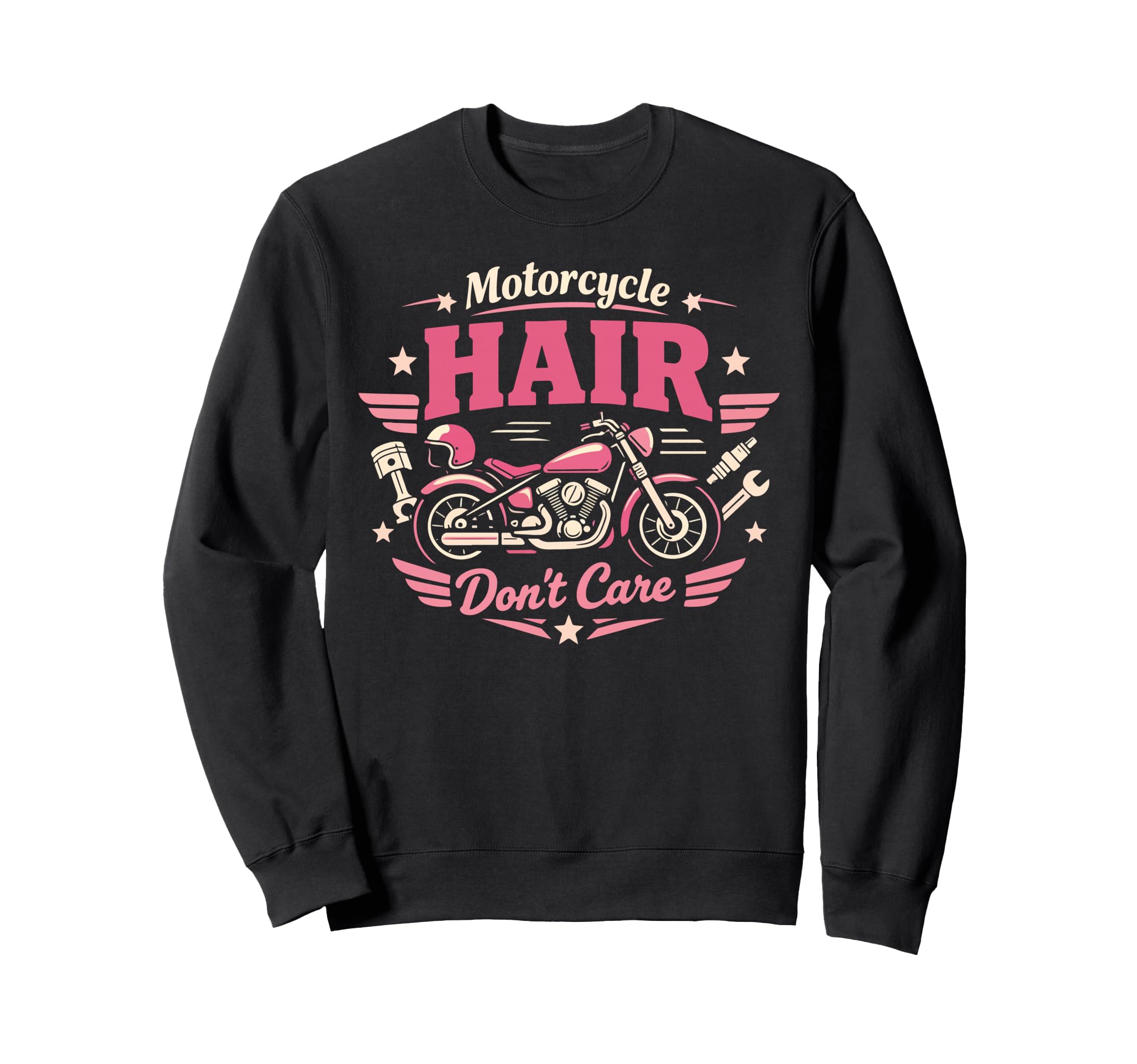 Motorcycle Biker Female Sweatshirt - Custom Art Print for Adults - T-Shirt, Sweatshirt, Hoodie