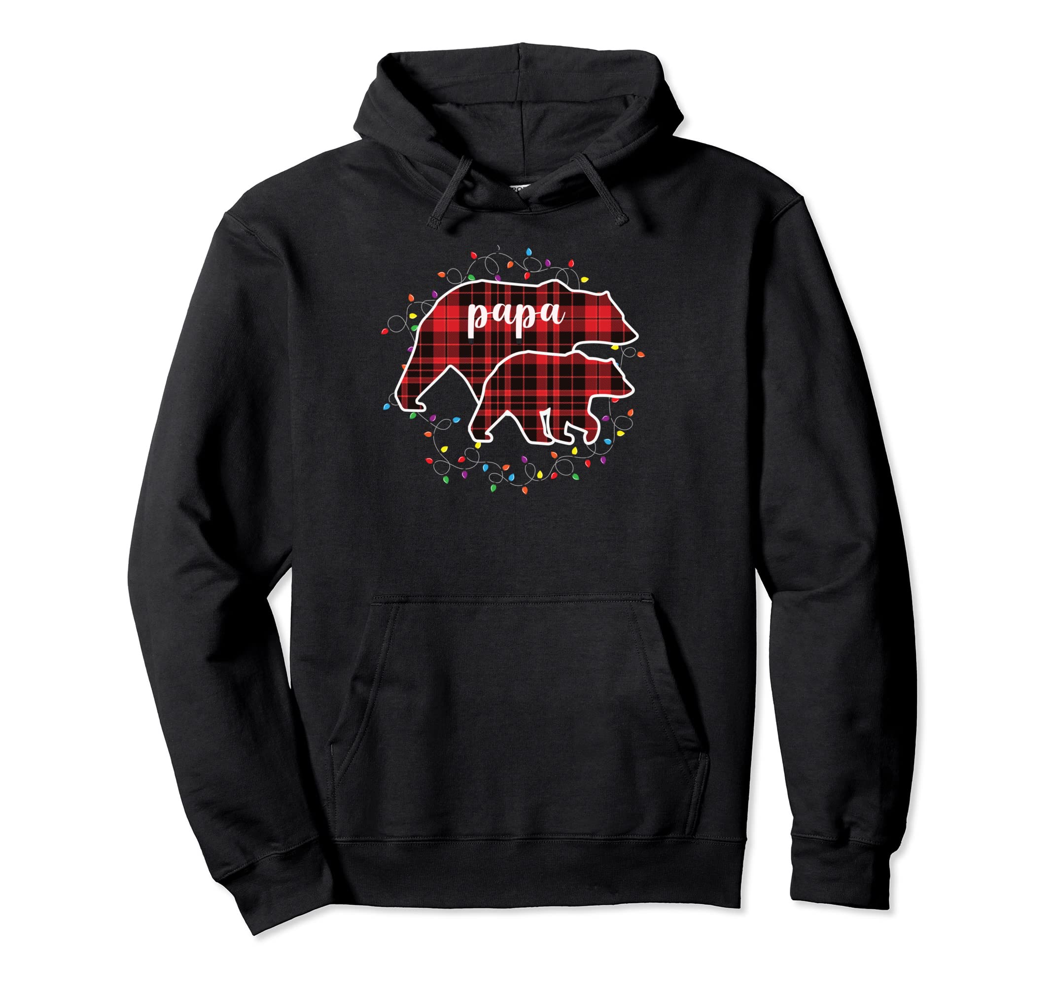 Papa Bear Red Plaid Pajama Matching Hoodie - Minimalist Print for Adults - T-Shirt, Sweatshirt, Hoodie