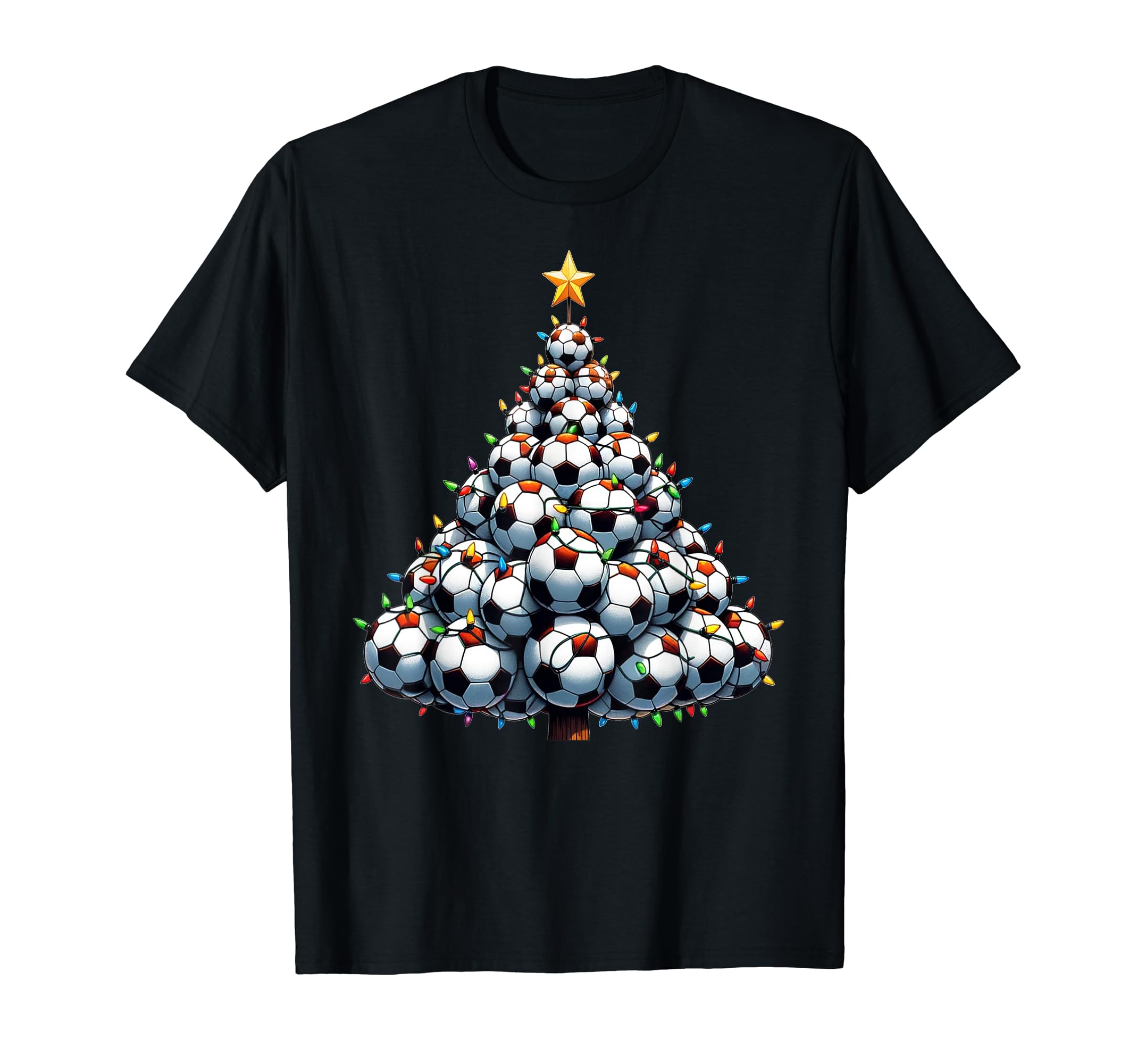 Santa Soccer Tree Football Soccer T-Shirt - Trendy Graphic Unisex - T-Shirt, Sweatshirt, Hoodie