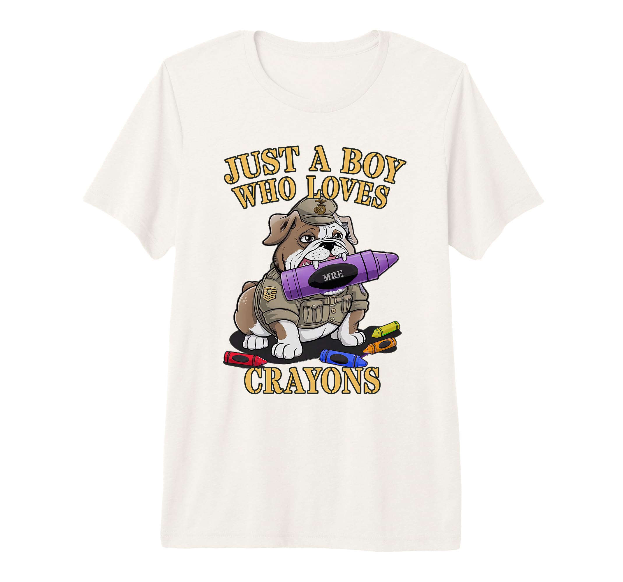 Bulldog Just Who Loves Crayons Troop T-Shirt - Novelty Apparel Unisex - T-Shirt, Sweatshirt, Hoodie