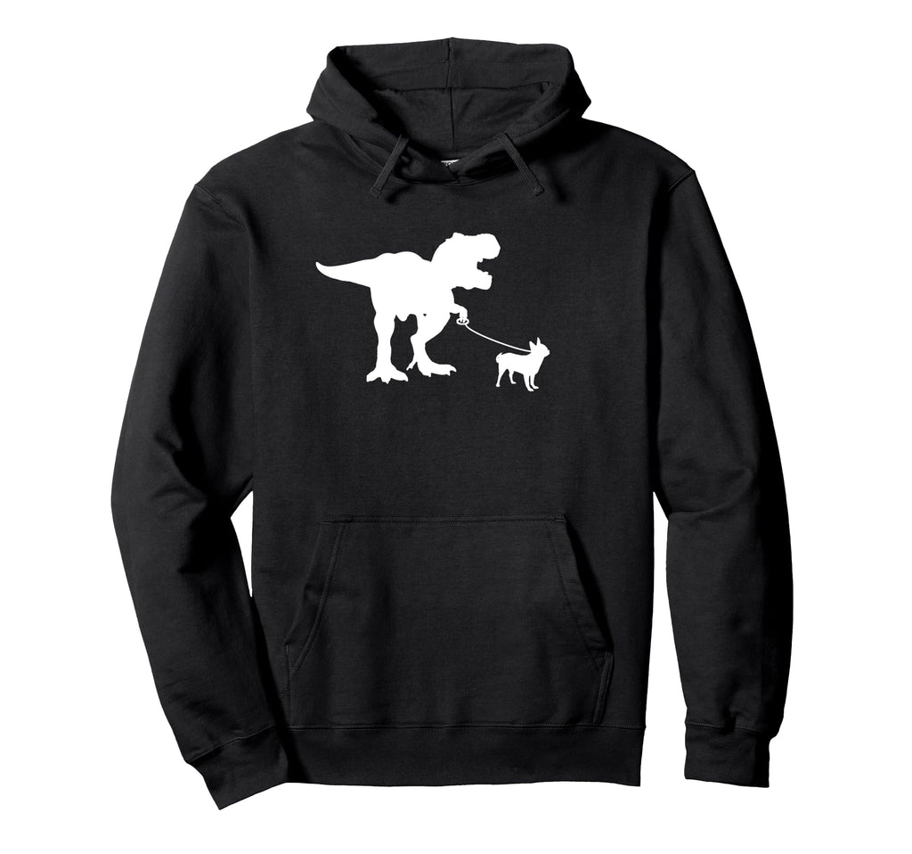 T Rex Walking Chihuahua Tyrannosaurs T Hoodie - Custom Art Print Men Women - T-Shirt, Sweatshirt, Hoodie