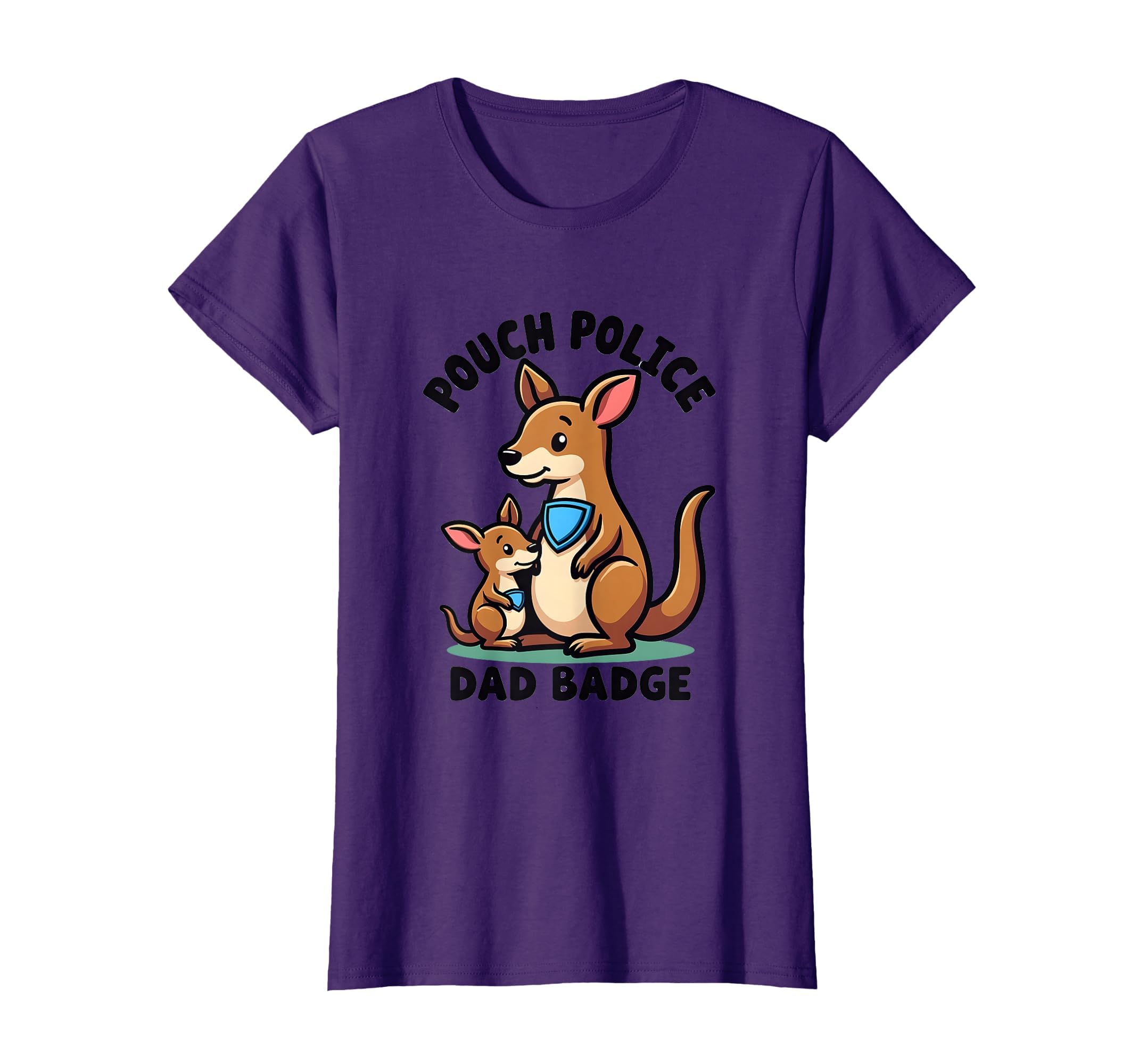 Pouch Police Dad Badge Kangaroo T-Shirt - Fun Novelty Design Men Women - T-Shirt, Sweatshirt, Hoodie