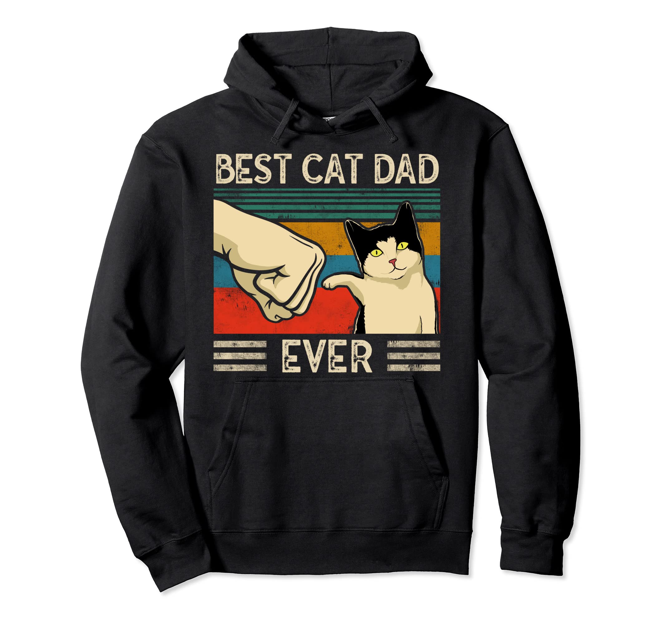 Best Cat Dad Ever Cat Lover Owner Hoodie - Minimalist Print for Adults - T-Shirt, Sweatshirt, Hoodie